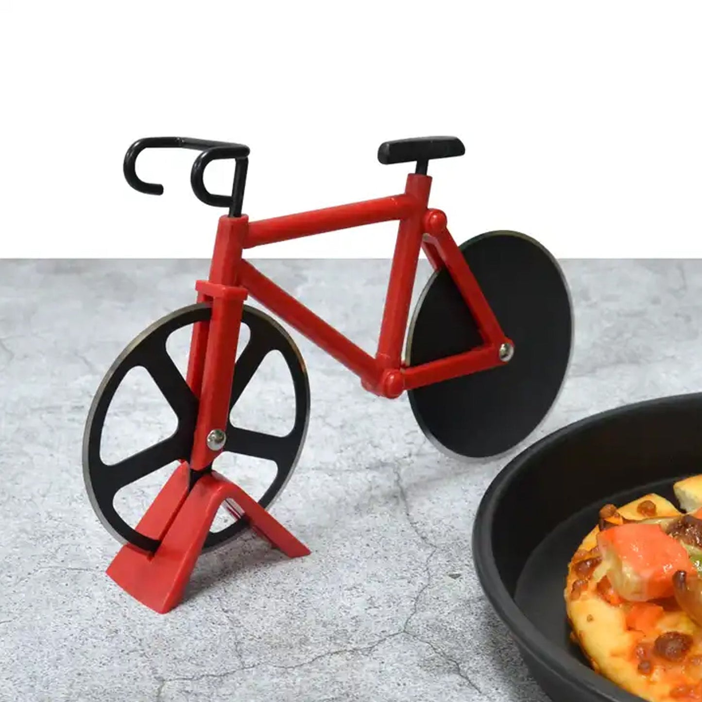 Bicycle Pizza Cutter (1 Pc): Stainless Steel, Unbreakable Handle - Springkart 