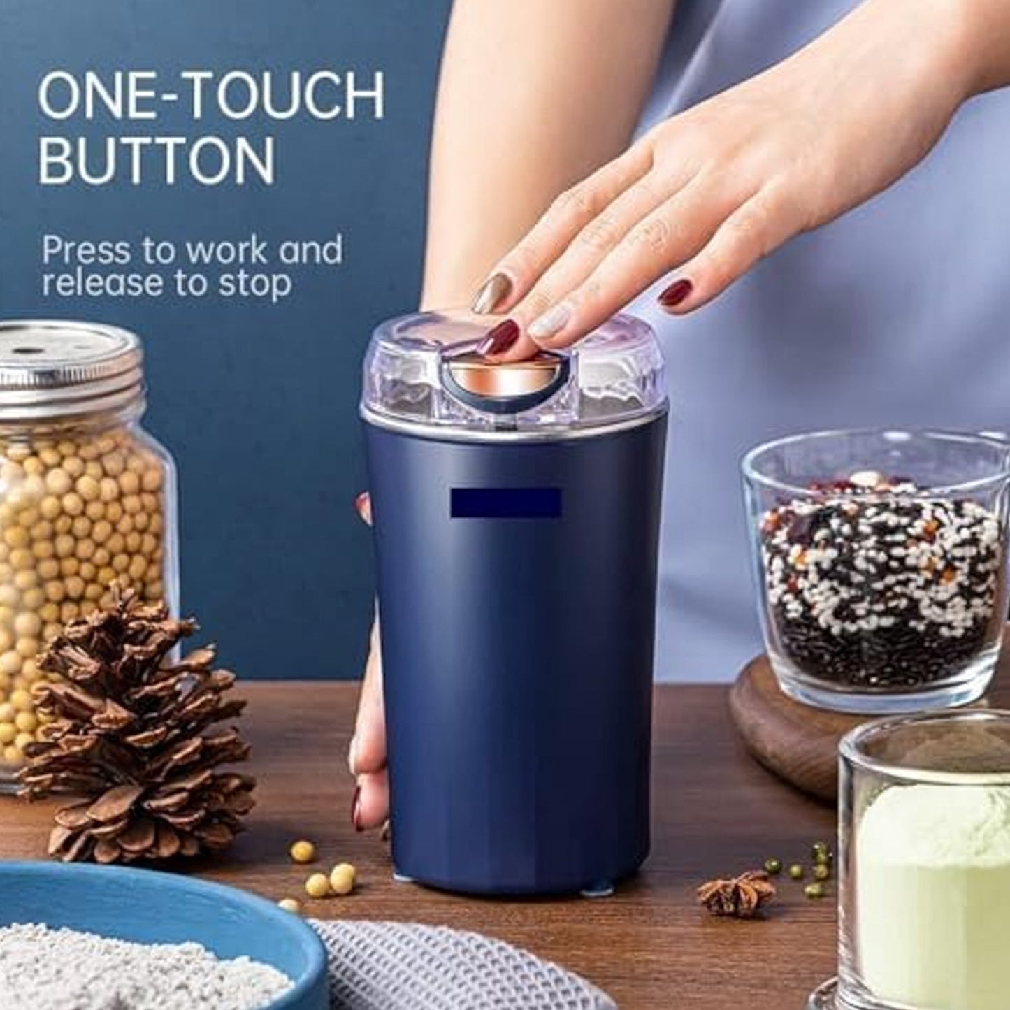 Stainless Steel Coffee Grinder Machine 300w (Multi Blades Grinder) - Springkart 