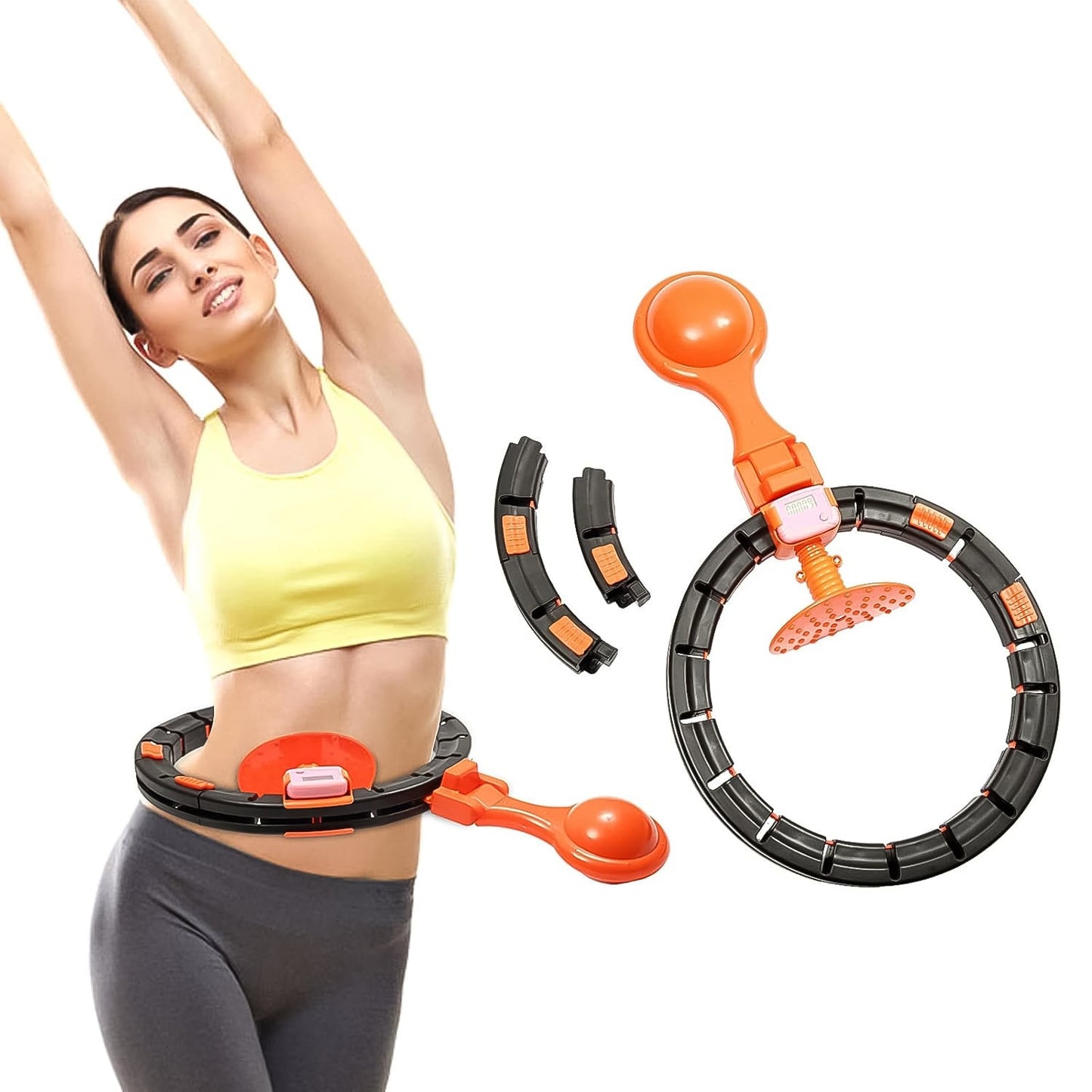 Smart Fitness Hula Hoops with Spinning Ball and Intelligent Counter (1 Pc / With Brown Box) - Springkart 