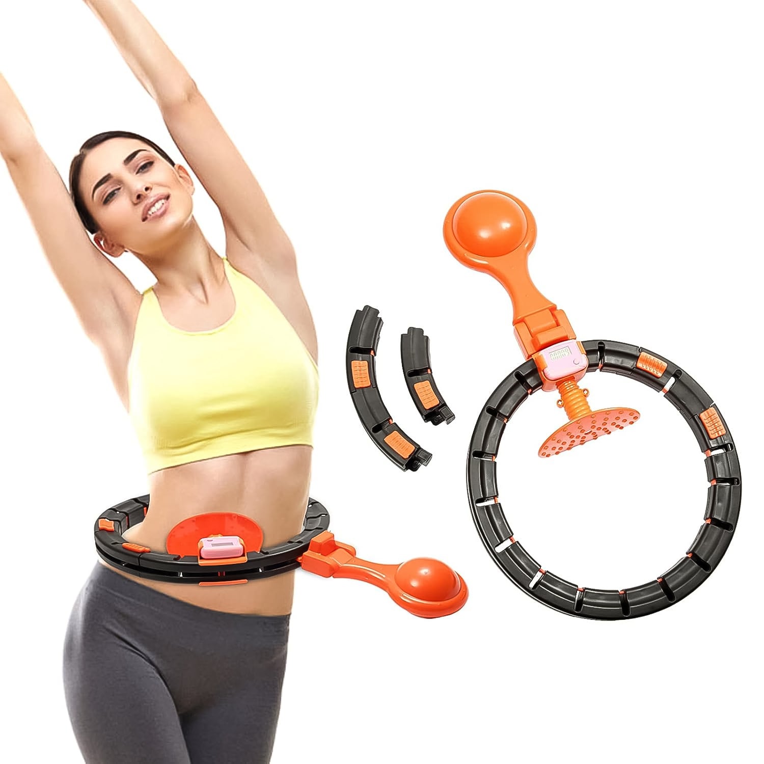 Smart Fitness Hula Hoops with Spinning Ball and Intelligent Counter (1 Pc / With Brown Box) - Springkart 