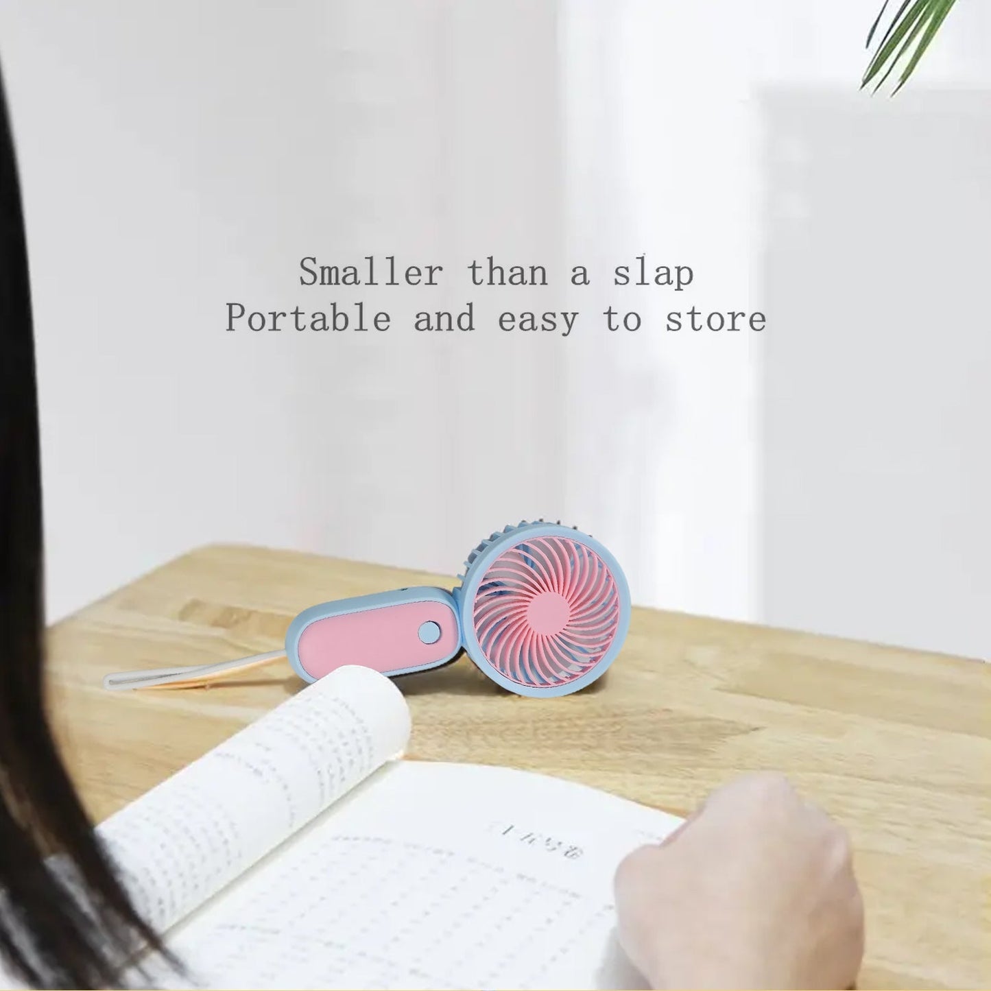 Mini Handheld Fan Portable Rechargeable Mini Fan Easy to Carry, for Home, Office, Travel and Outdoor Use (Battery Not Include) - Springkart 