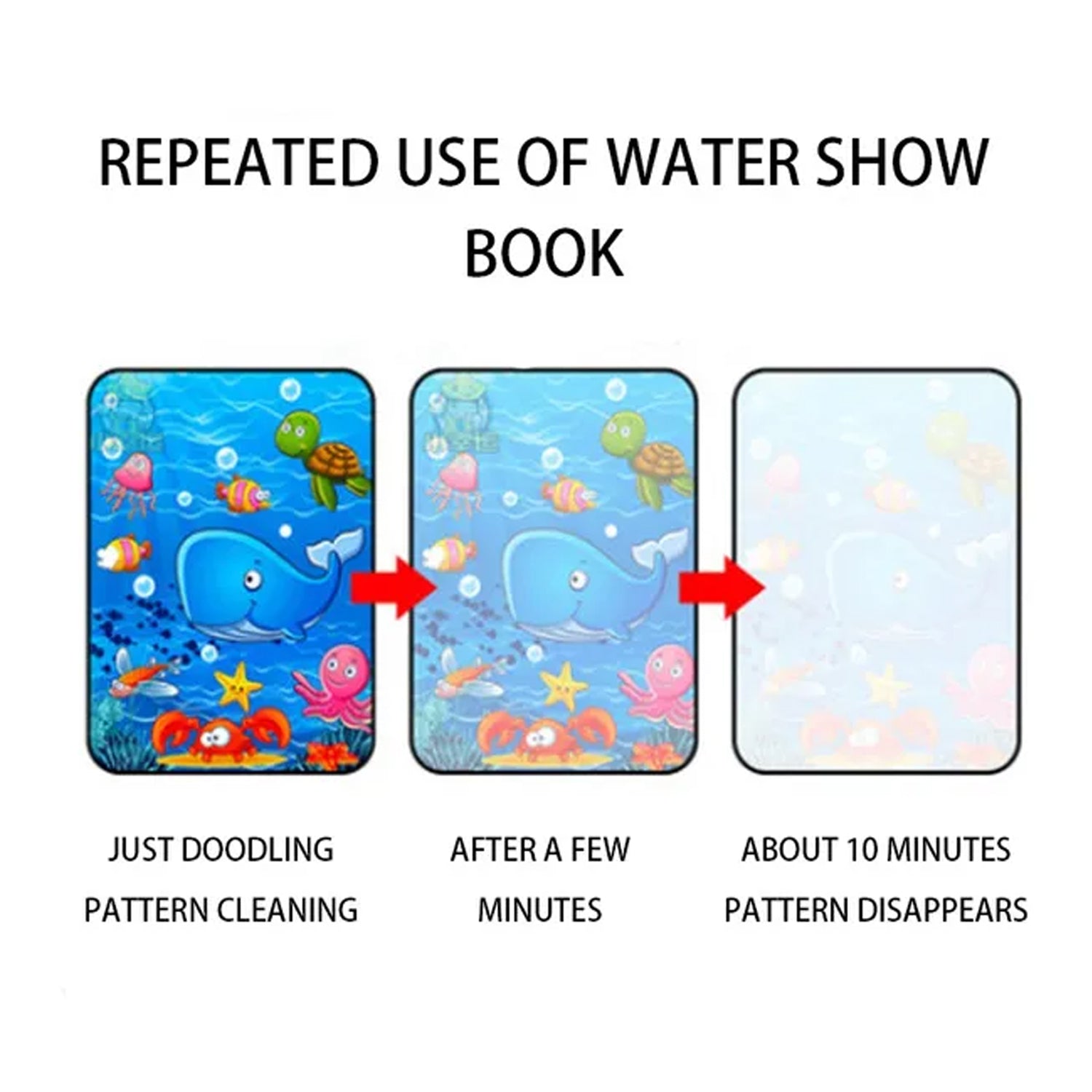Magic Water Quick Dry Book Water Coloring Book Doodle with Magic Pen Painting Board - Springkart 