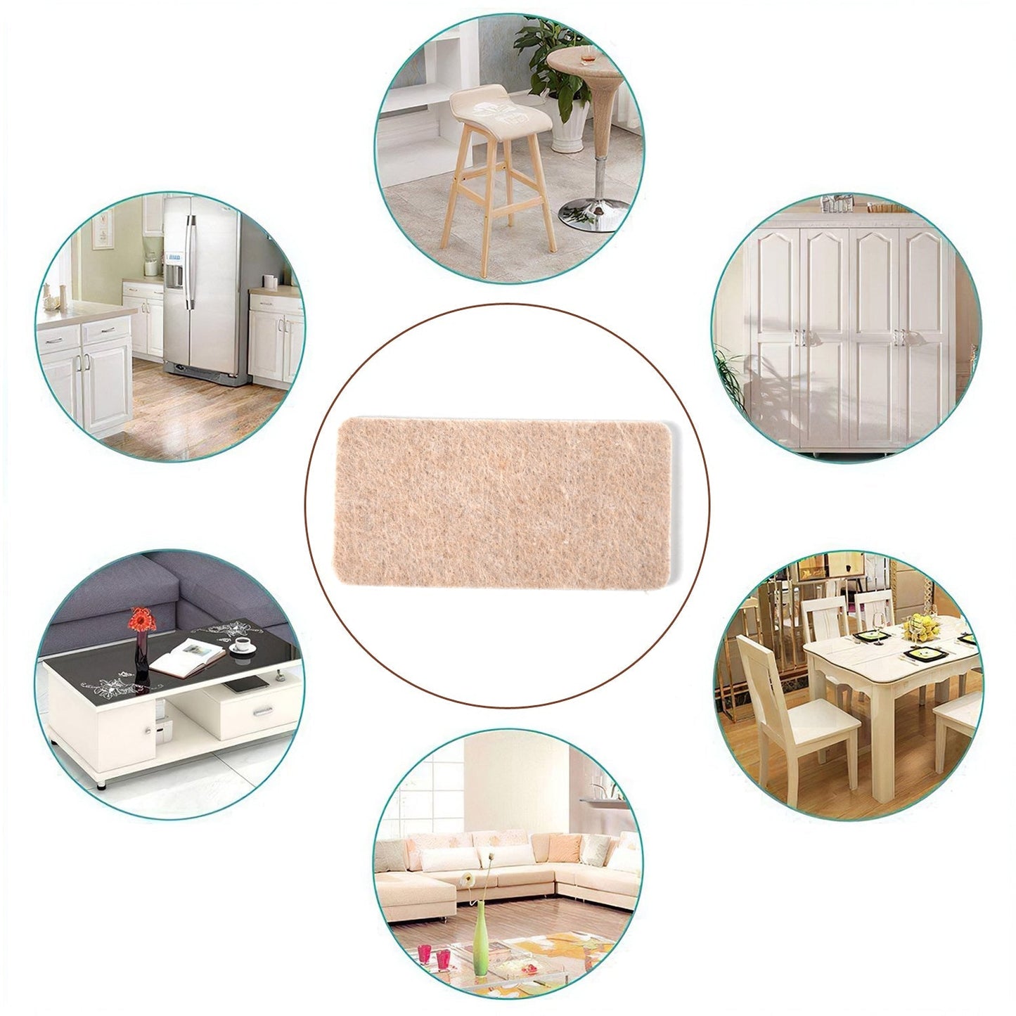 FURNITURE PAD SQUARE FELT PADS FLOOR PROTECTOR PAD FOR HOME & ALL FURNITURE USE (Pack Of 4 Pc) - Springkart 
