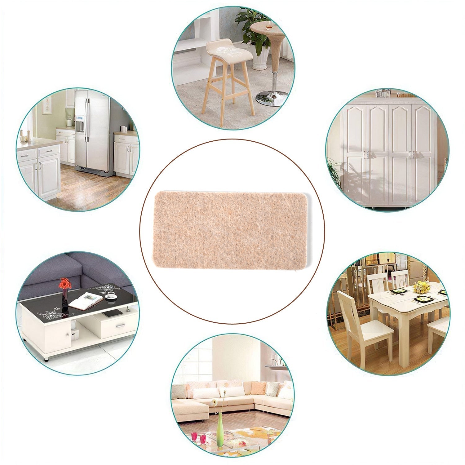 FURNITURE PAD SQUARE FELT PADS FLOOR PROTECTOR PAD FOR HOME & ALL FURNITURE USE (Pack Of 4 Pc) - Springkart 