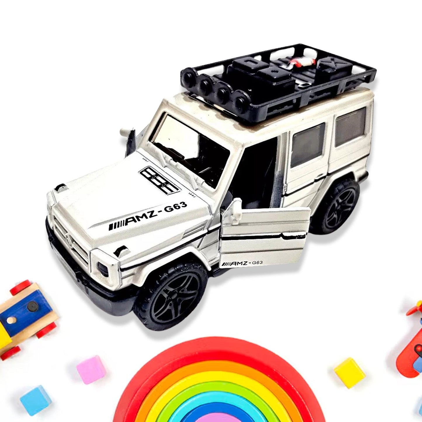 Alloy Metal Pull Back Die-cast Car, Jeep Model Car Off Road Die cast Metal Pullback Toy car with Doors Open Boys Gifts Toys for Kids Age 3+ Years (Pack of 1) - Springkart 