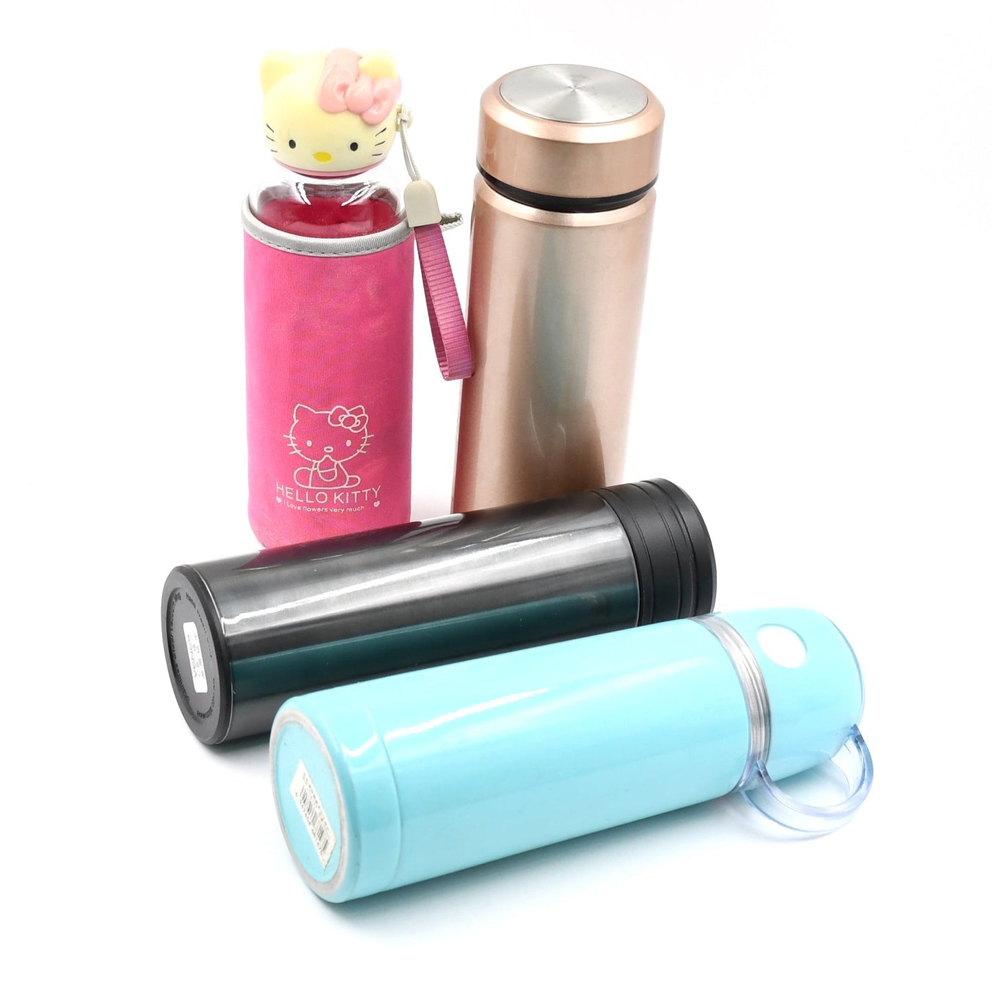 Mix Size and Design Stainless Steel Vacuum Bottle with Cup Lid â€“ Thermos for Hot & Cold Drinks or Food-Thermos for Travel (1pc) - Springkart 