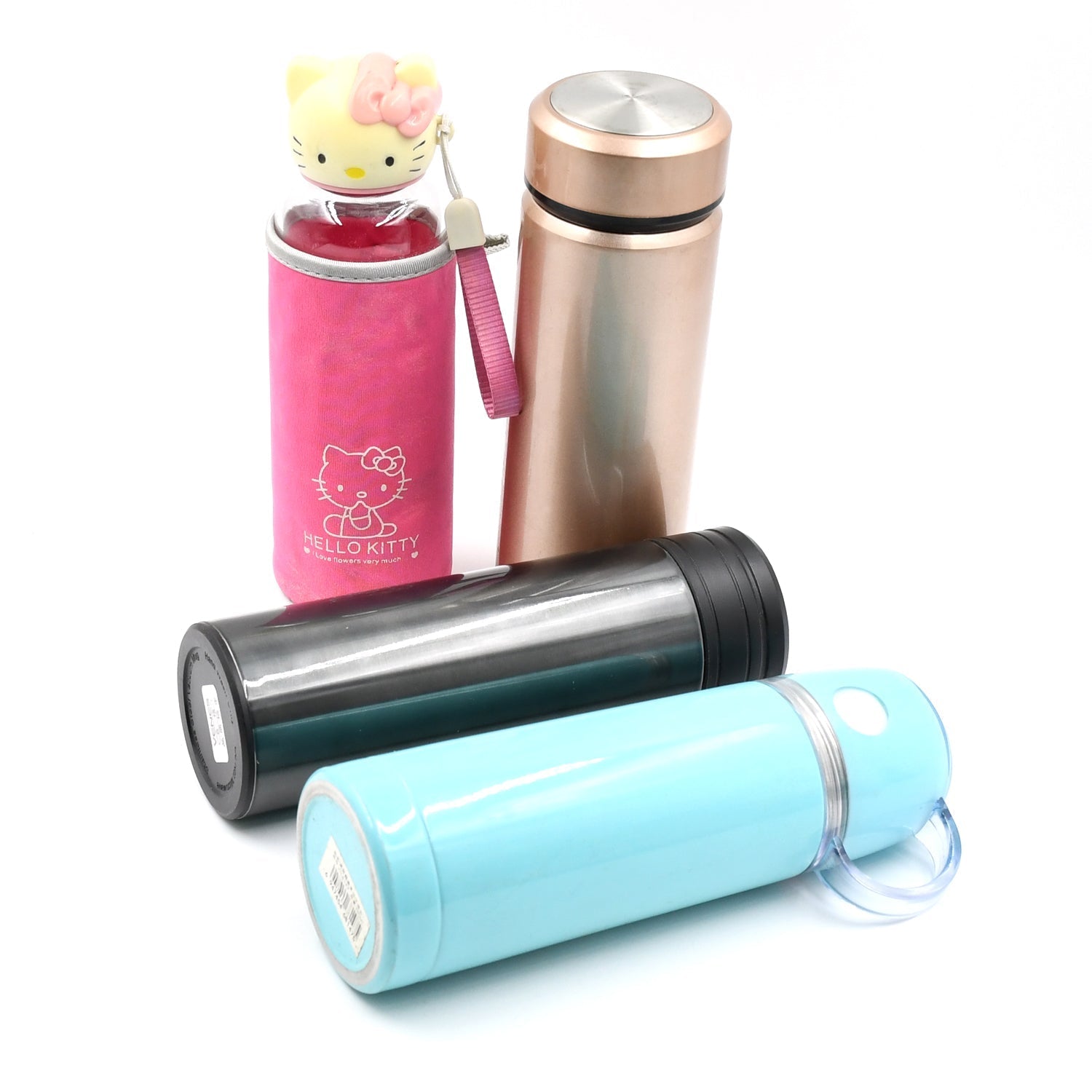 Mix Size and Design Stainless Steel Vacuum Bottle with Cup Lid â€“ Thermos for Hot & Cold Drinks or Food-Thermos for Travel (1pc) - Springkart 