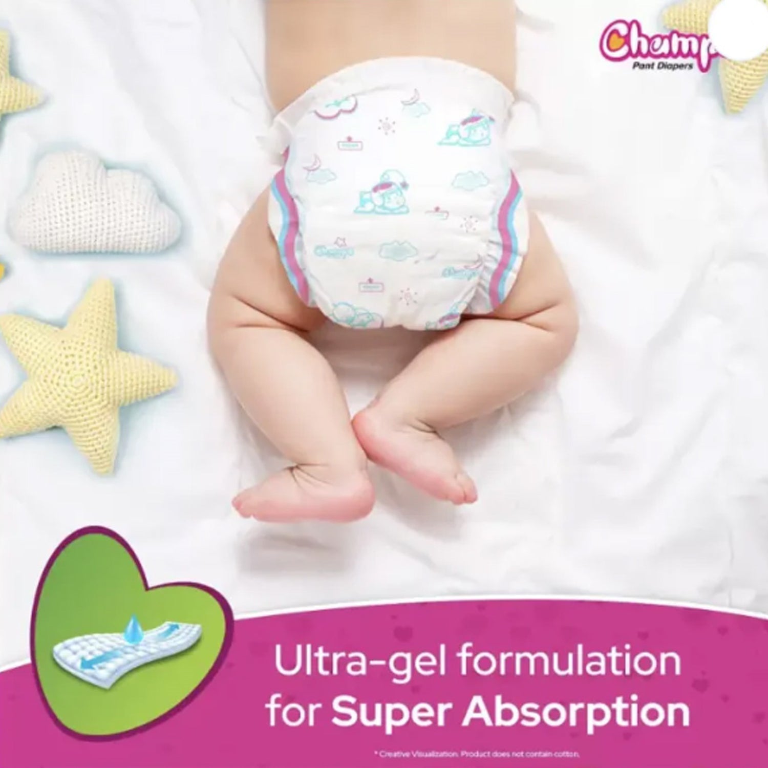 Champs Travel Diapers (Small, 10 Pcs): Leakproof, Soft & Dry, Baby Diaper Pants - Springkart 