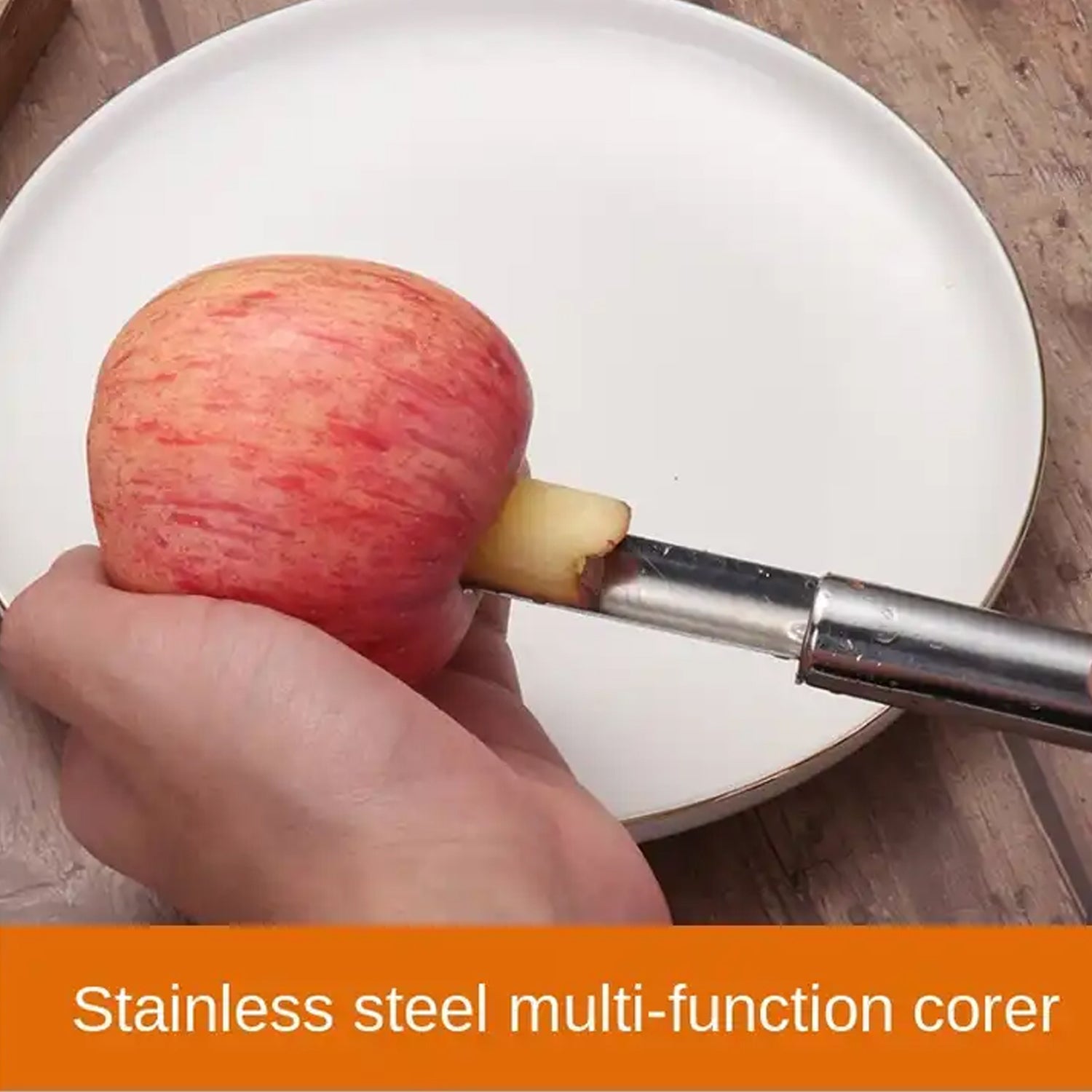 Fruit Core Stainless Steel Set, Core Remover for Apple and Pear, Kitchen Prep Tool Fruit Core Remover Tool with Soft Handle, Apple Corer Stainless Steel, Kitchen Gadget Dishwasher Safe - Springkart 