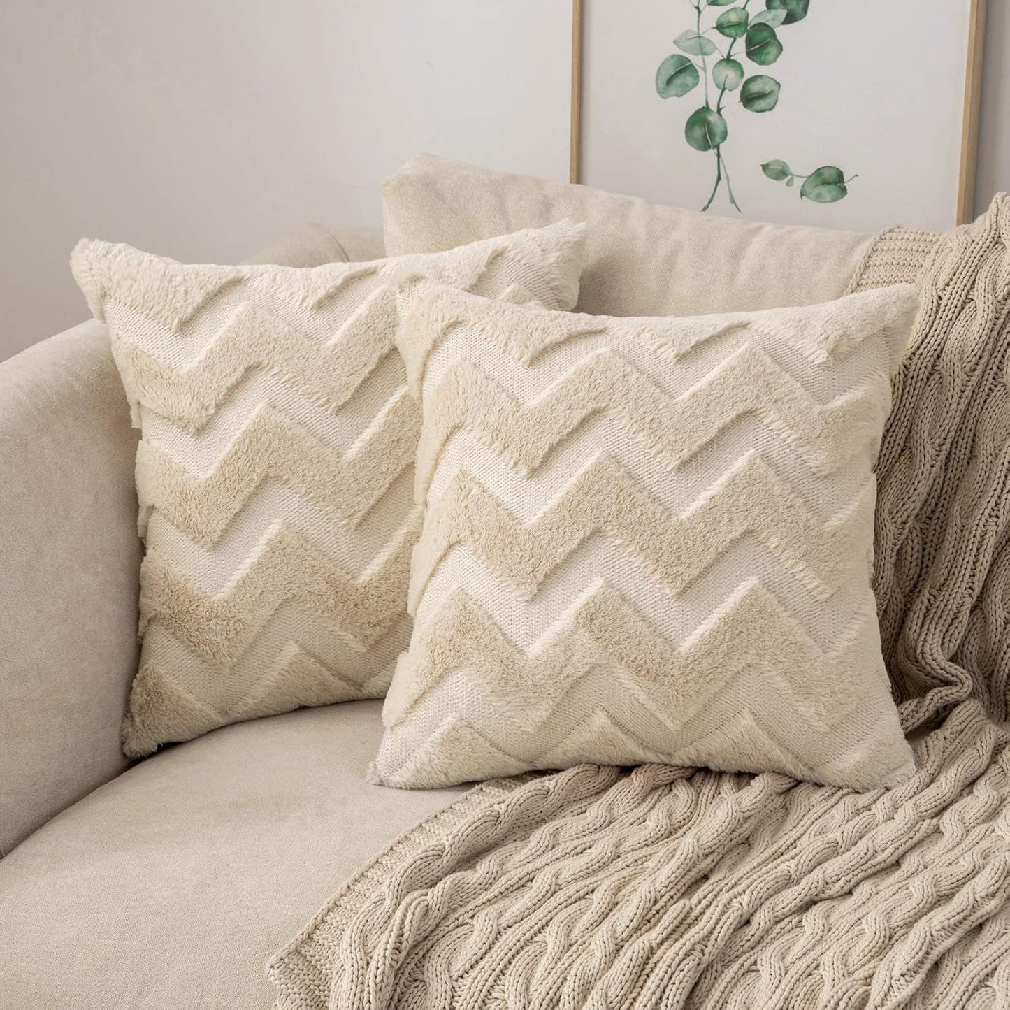 Pillow Covers, Couch Pillows Cover, Soft Decorative Cover (1 Pair / 2 Pc / 50×50 CM) - Springkart 