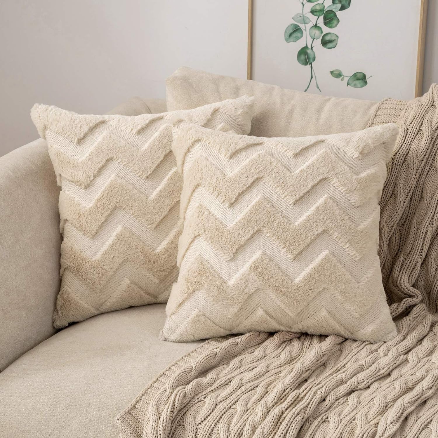 Pillow Covers, Couch Pillows Cover, Soft Decorative Cover (1 Pair / 2 Pc / 50×50 CM) - Springkart 