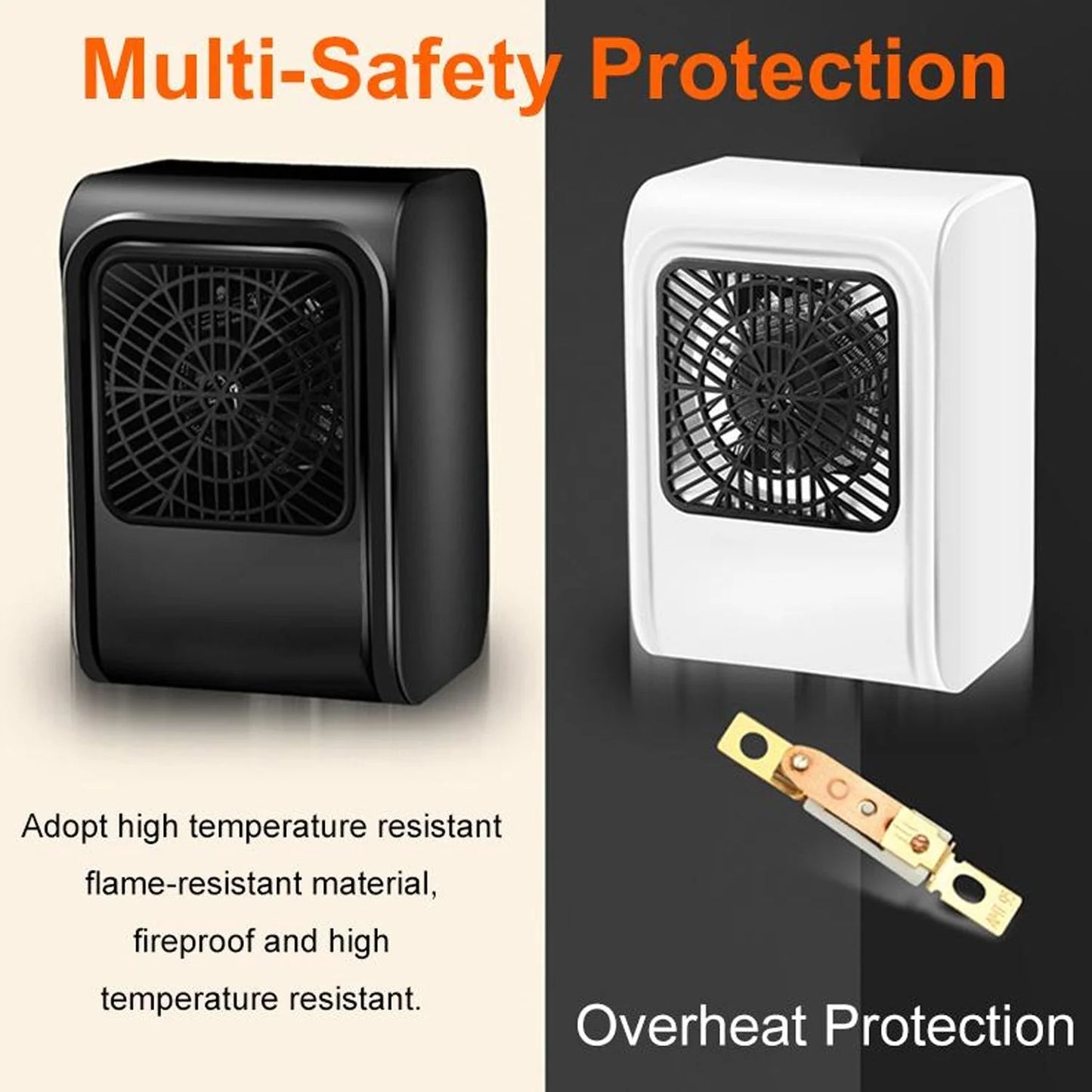 Room Heater 220V Brown Box Heater with Plug for Office & Bedroom Use