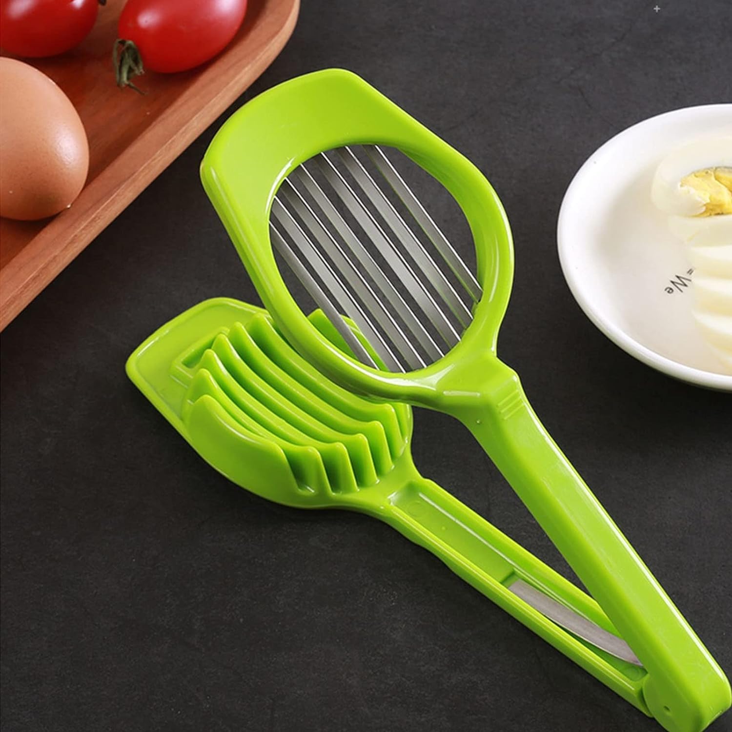 Multipurpose Slicer with Seven Blades, Egg Slicers Stainless Slicer, Strawberry, Tomato, Kiwi, Fruit Cutter, Divider Separator - Springkart 