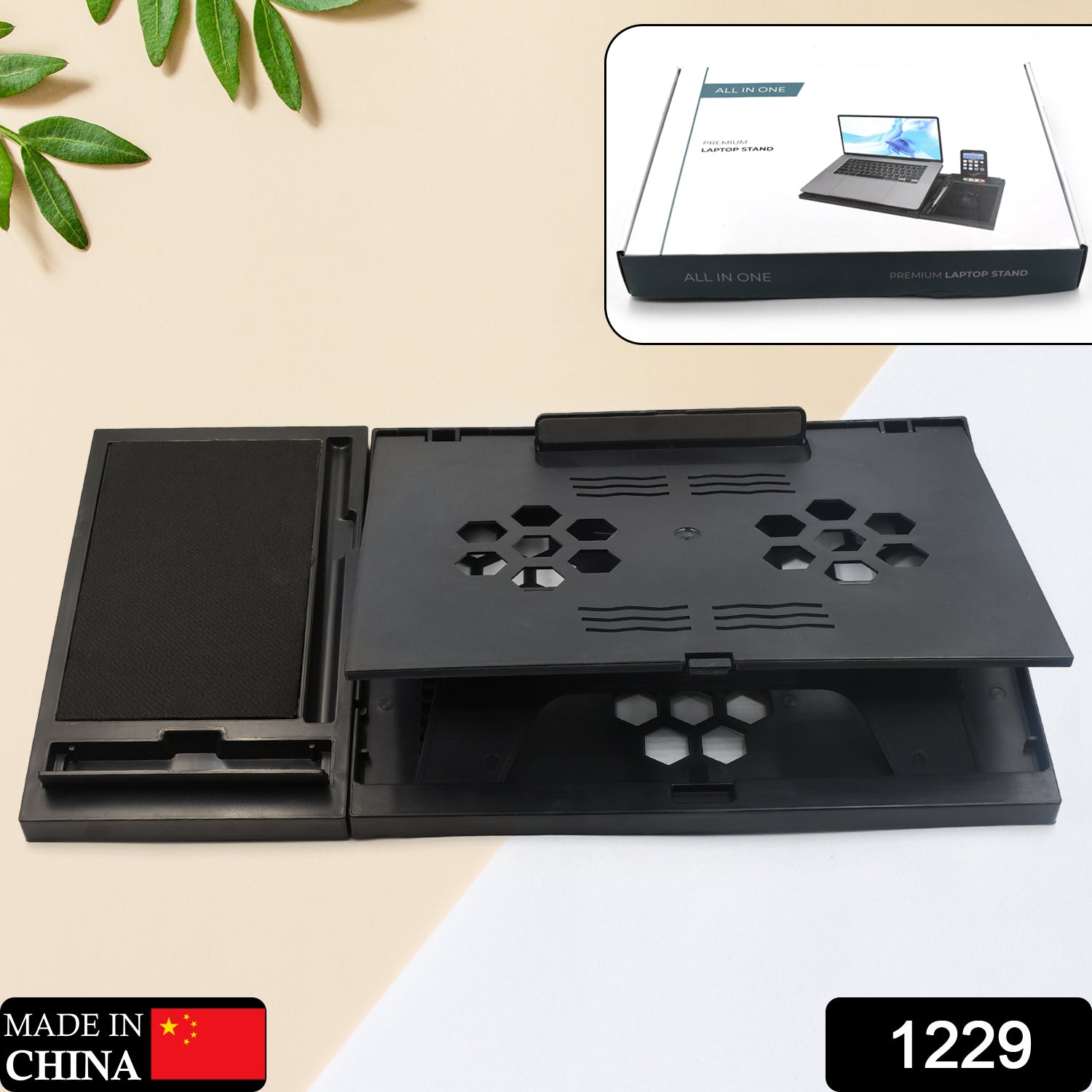 Laptop Stand Suitable Portable Foldable Compatible with MacBook Notebook Tablet Tray Desk Table Book with Free Phone Stand - Springkart 