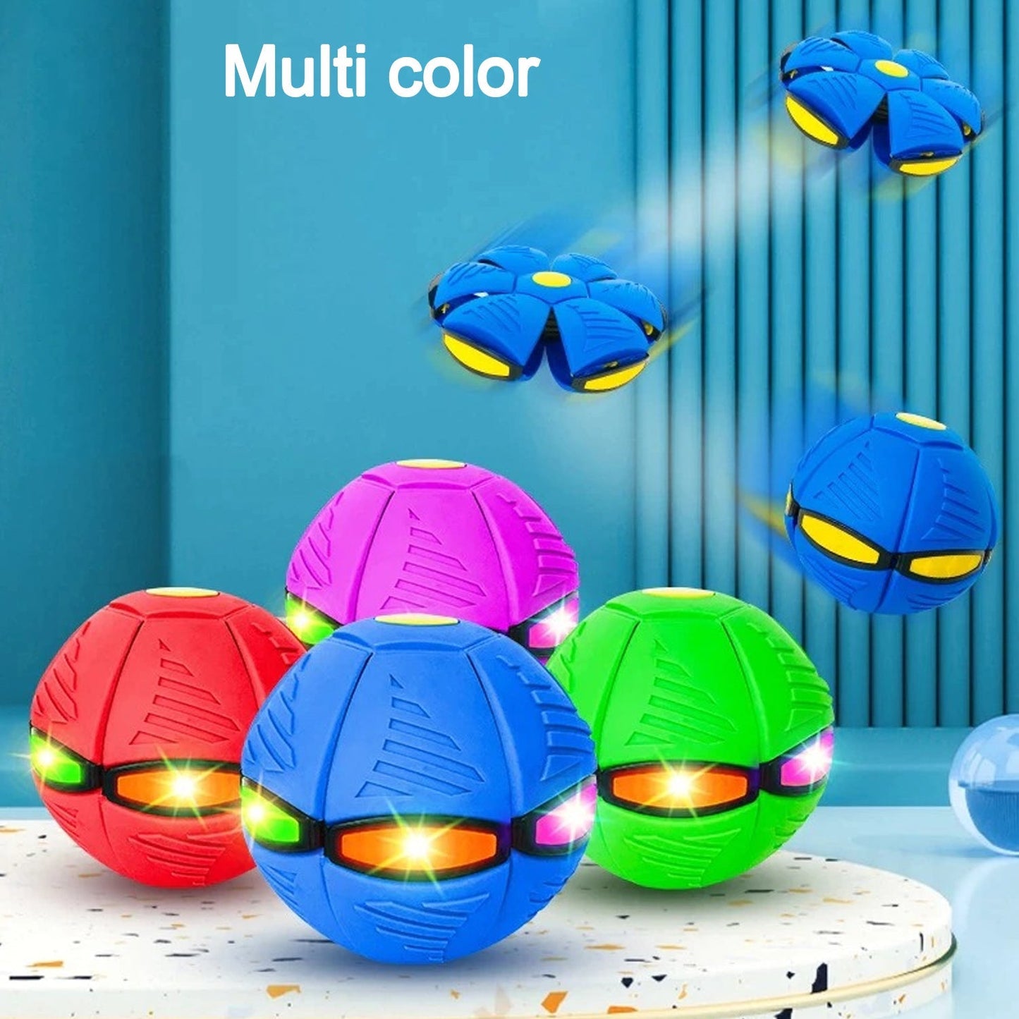 Football Flat Throw Disc - with 3 LED Light Flying Toys - Springkart 