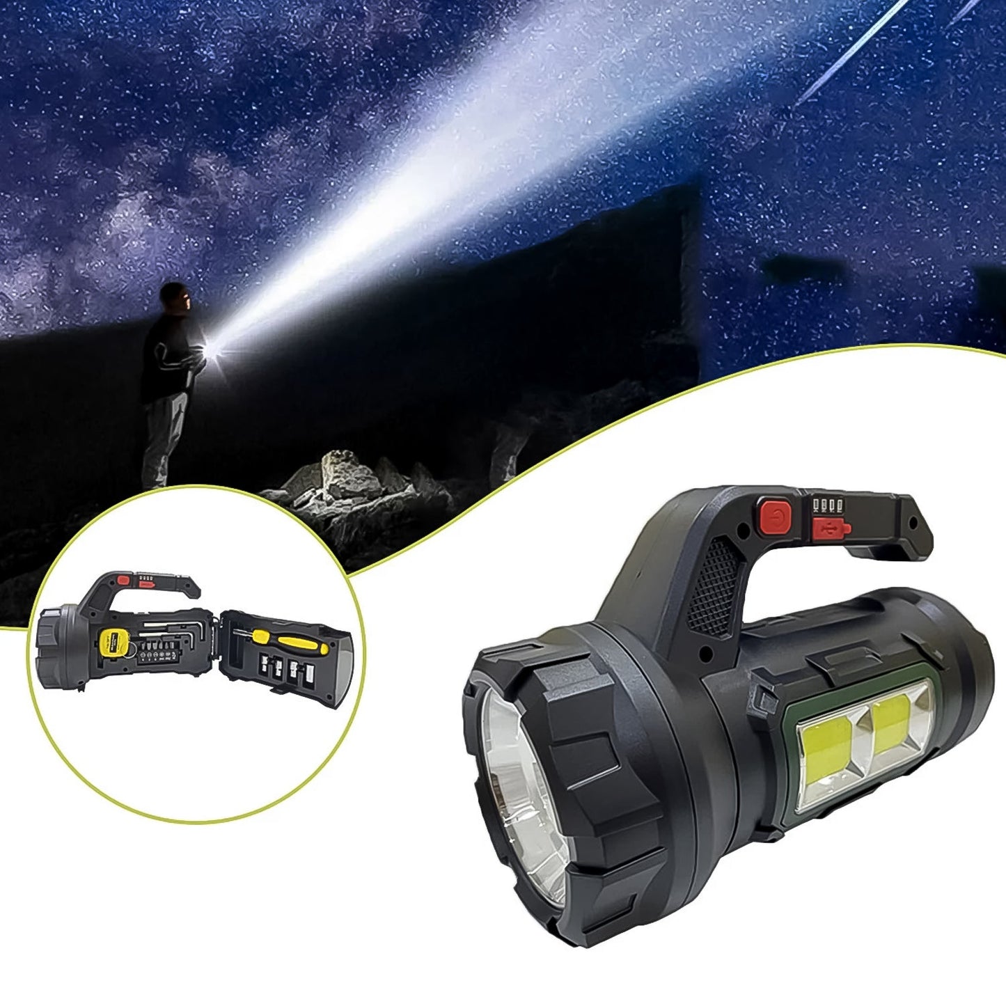 Multi Functional SOS Light With Tool Box, Torchlight (18 W) - Springkart 