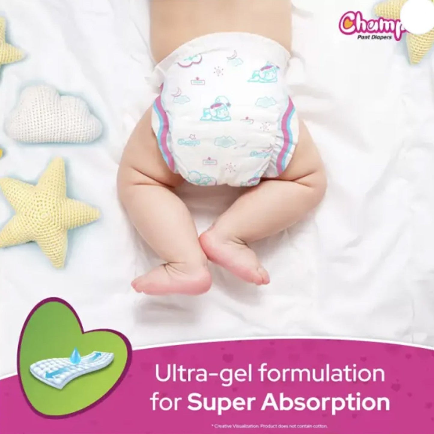 Champs Soft & Dry Baby Diaper Pants (XL, 10 Pcs): Leakproof Comfort - Springkart 