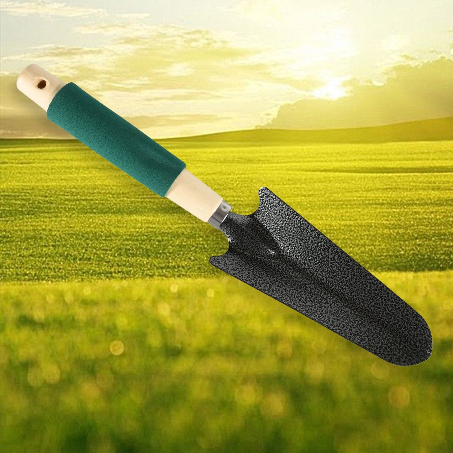 Gardening Tools - Hand Cultivator, Trowel, Heavy Duty with Ergonomic Wooden Handle for Transplanting and Digging (3 Pcs Set) - Springkart 