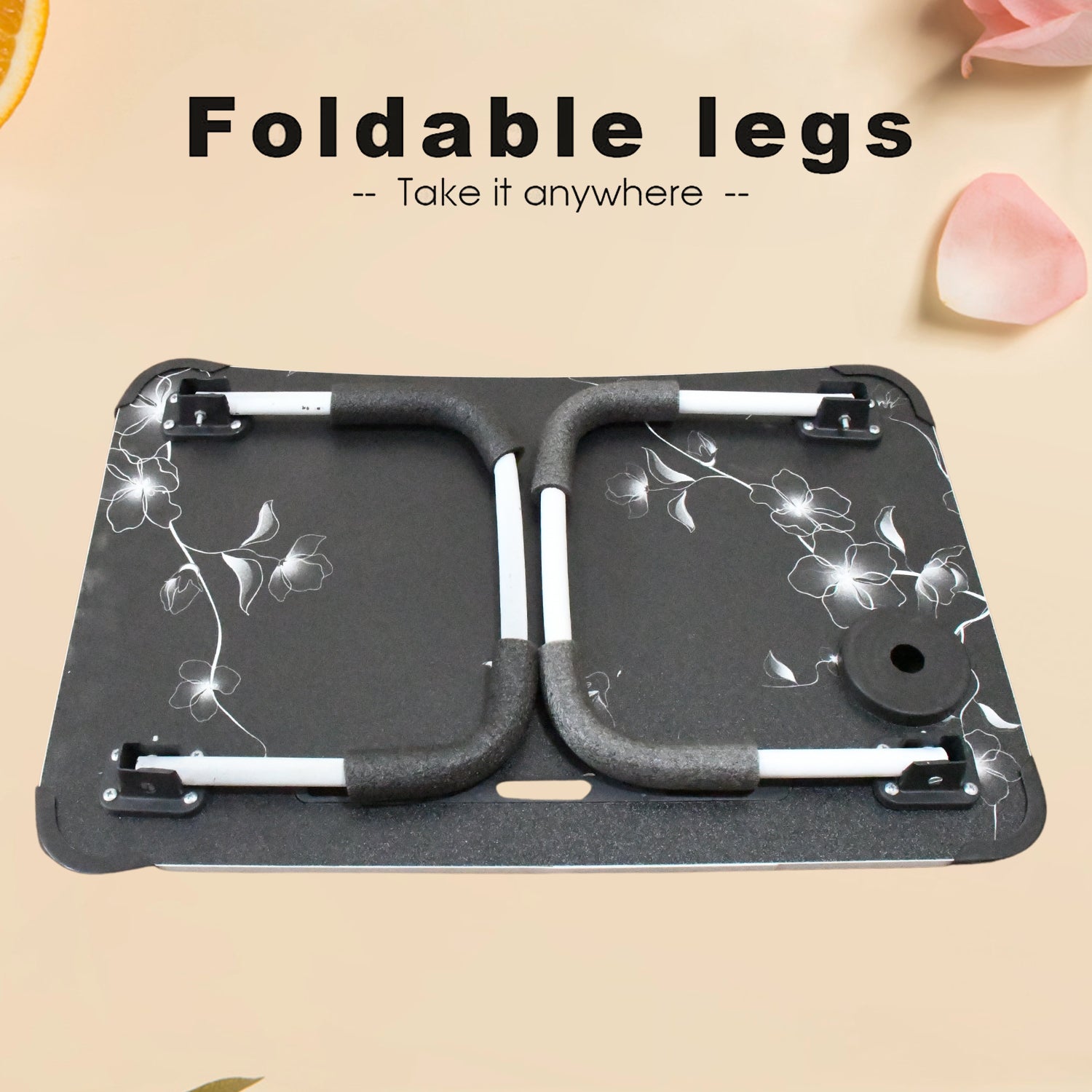 Laptop Table Foldable Portable Notebook Bed Lap Desk Tray Stand Reading Holder with Coffee Cup Slot for Breakfast, Reading & Movie Watching. - Springkart 