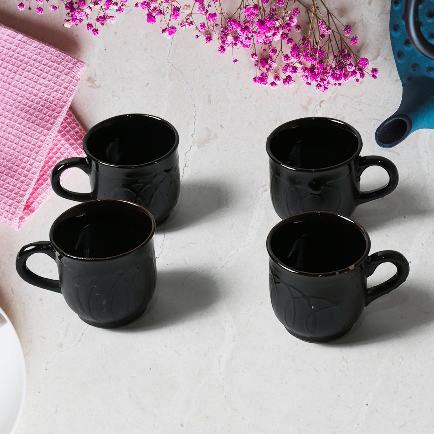 Pine Party Ceramic Tea / cups / Mug Set With Pineapple Shape Serving Bowl Milk Cup, Coffee Cup, Tea Cup, Breakfast Cup, Drinking Mug or Outdoor for Household, Gift for Birthday, Wedding Party (5 Pcs set) - Springkart 