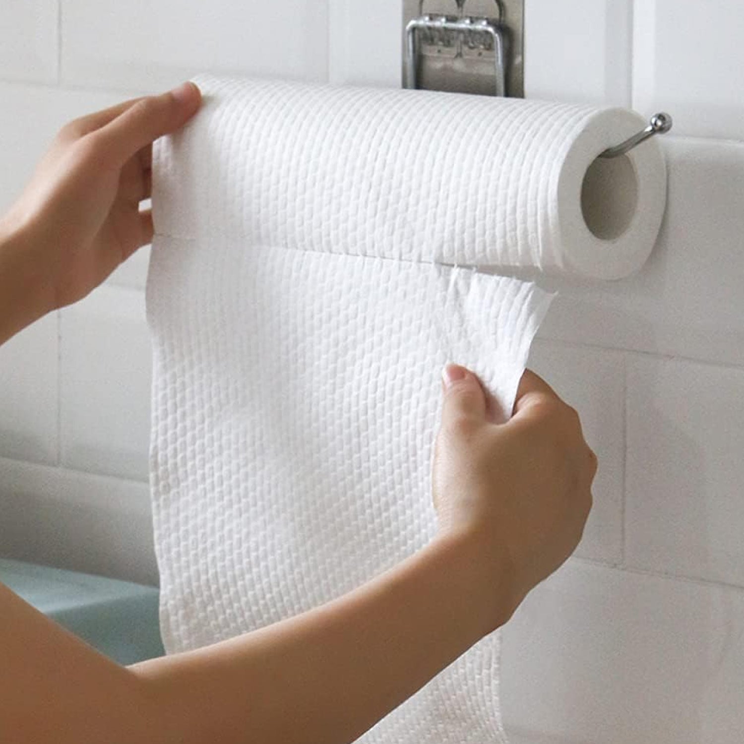 Stainless Steel Adhesive Paper Roll Holder Tissue (1 pc) - Springkart 
