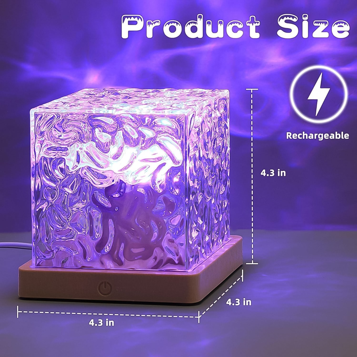Dynamic Rotating Water Ripple Night Lamp With Remote - Springkart 