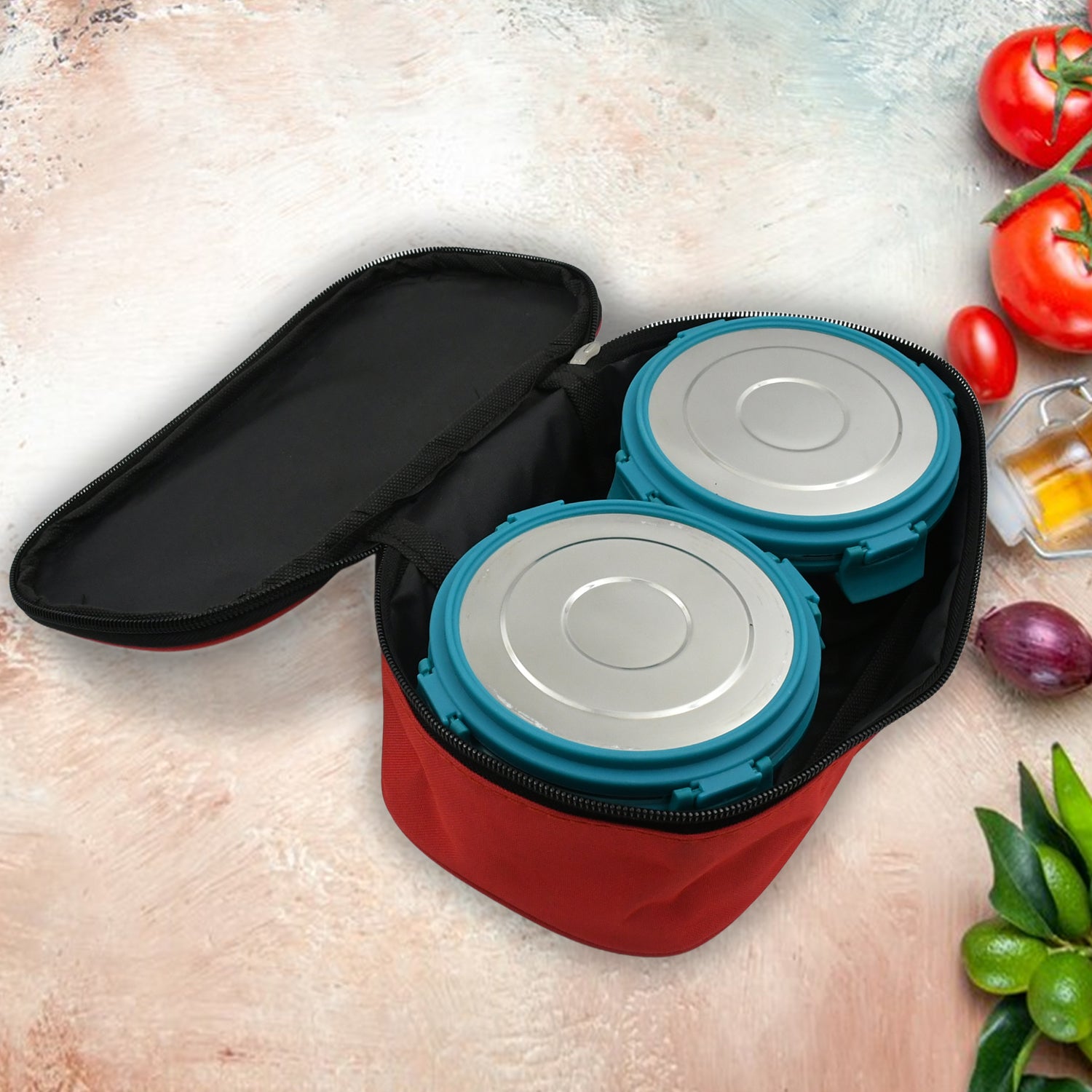 Miracle Carry Lunch Box Microwave Safe Lunch Box With Insulated Bag 2 Compartment Lunch Box (400 ML / 2 pc) - Springkart 