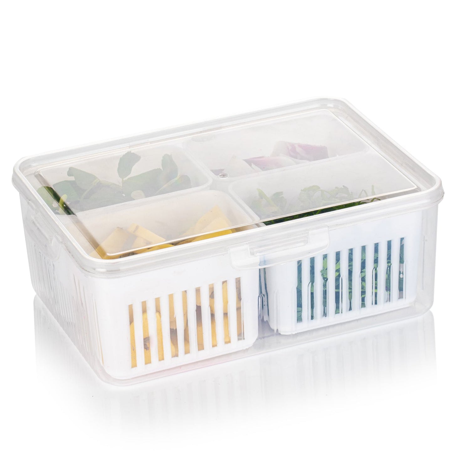 Fridge Storage Boxes Freezer Storage Containers, Container for Kitchen Storage Set, Storage in Kitchen, Vegetable Storage, Draining Crisper Refrigerator Food Box (1 Pc) - Springkart 