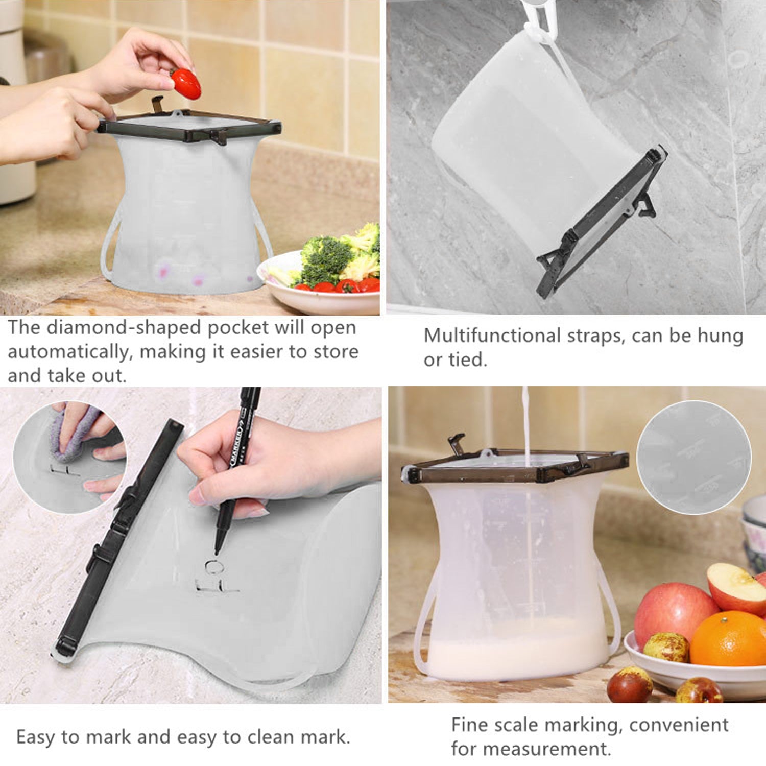 Eco-Friendly Food Storage: Reusable Silicone Bags (3-Pack) - Leakproof & Safe - Springkart 