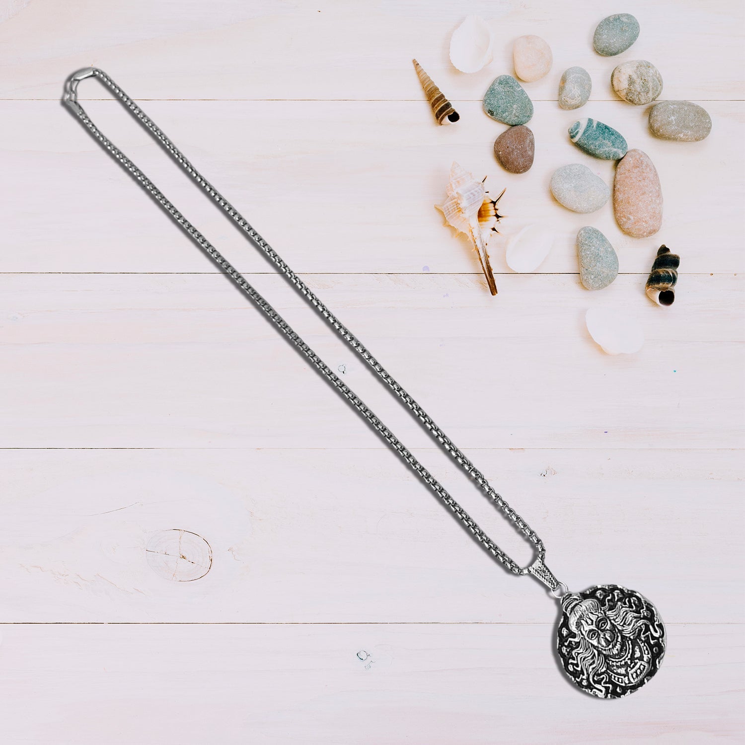 Hanuman Locket With Chain, Pendant Necklace Chain (1 Pc) - Springkart 