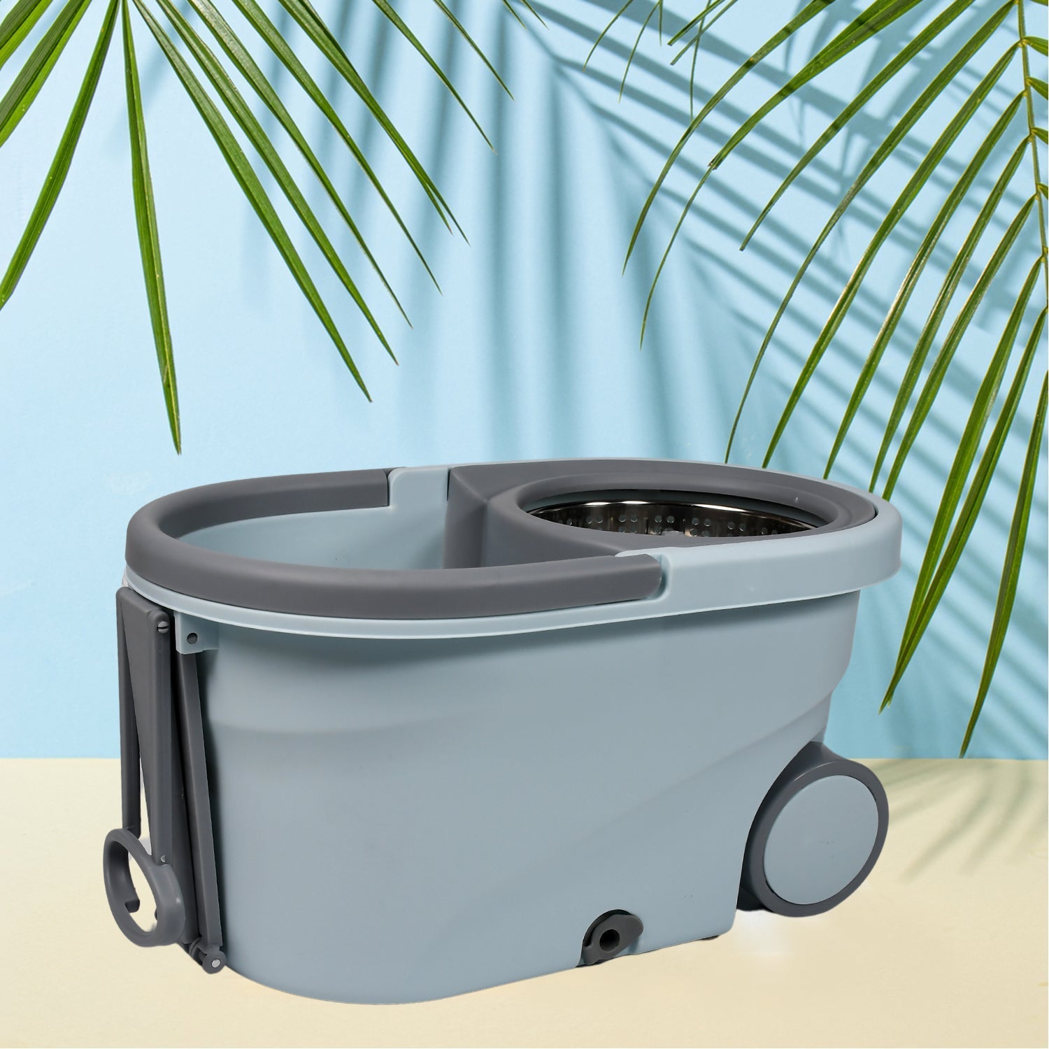 Quick Spin Mop With Steel Spin, Bucket Floor Cleaning, Easy Wheels & Big Bucket, Floor Cleaning Mop with Bucket - Springkart 
