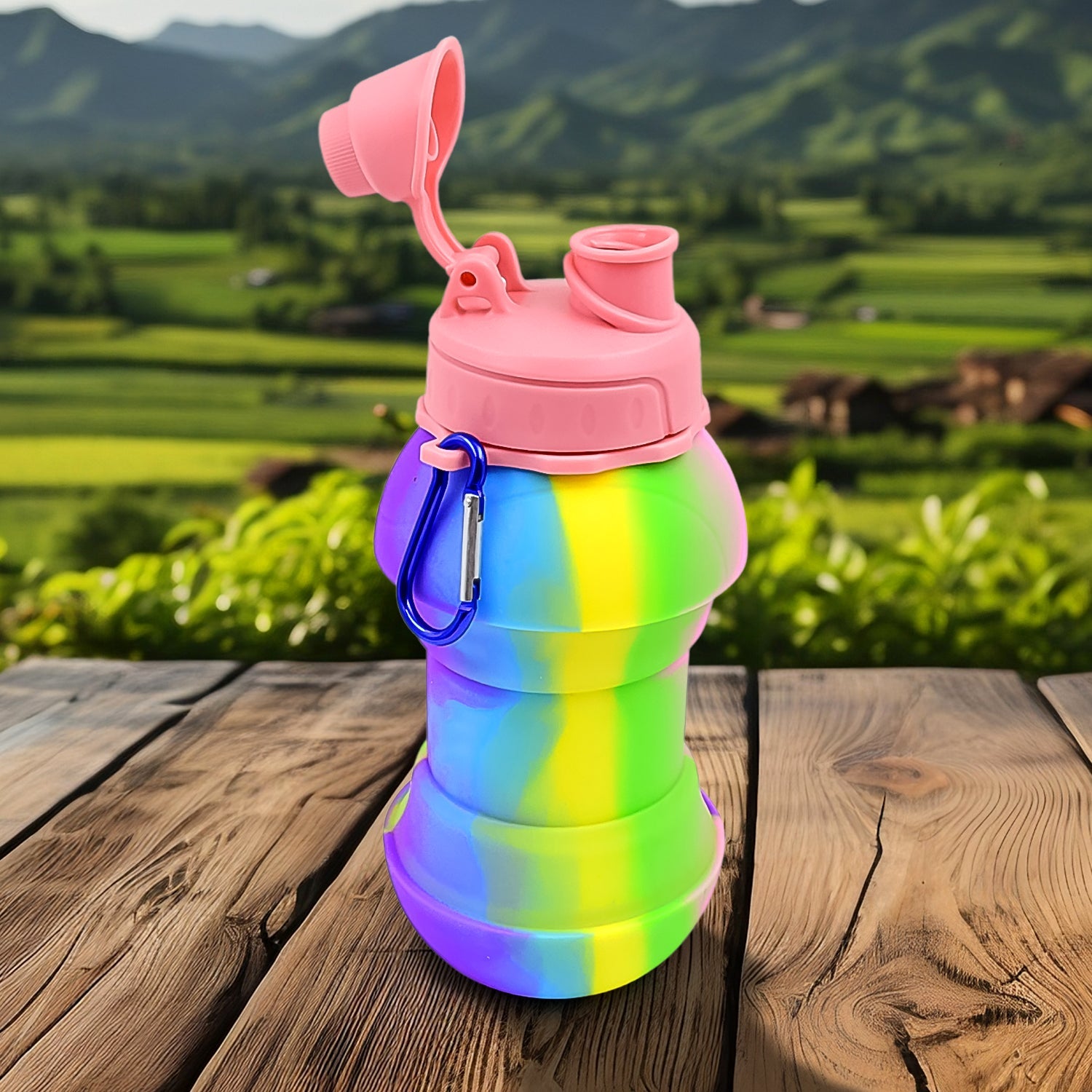 Flexible Collapsible Silicone Sports Water Bottle (260 ML / 20 CM Folding) - Springkart 