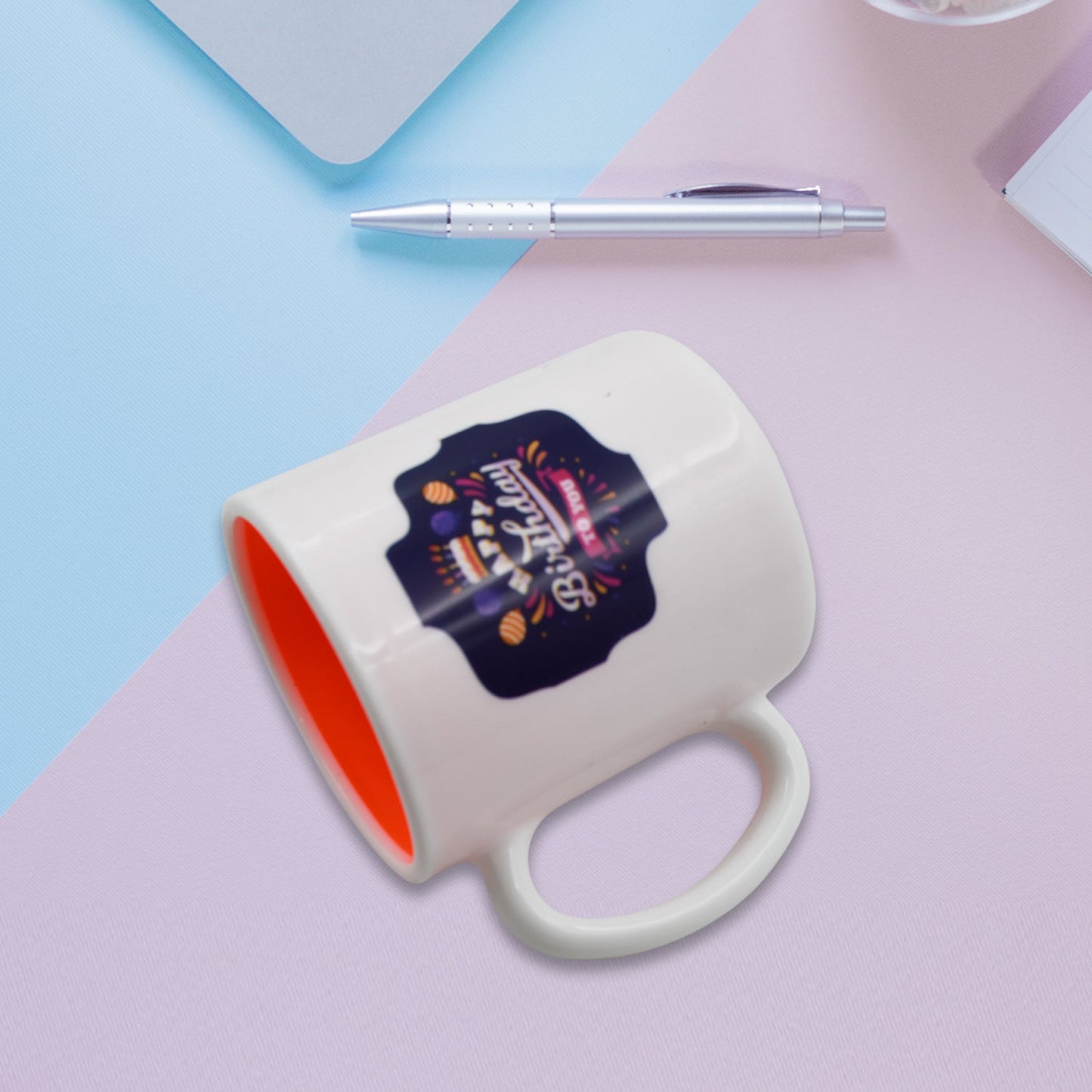 Mix Design & Color Coffee Mug With Spoon and box packing, Design Coffee Mug Used for Drinking and Taking Coffees and Some Other Beverages in All Kinds of Places (1 pc) - Springkart 