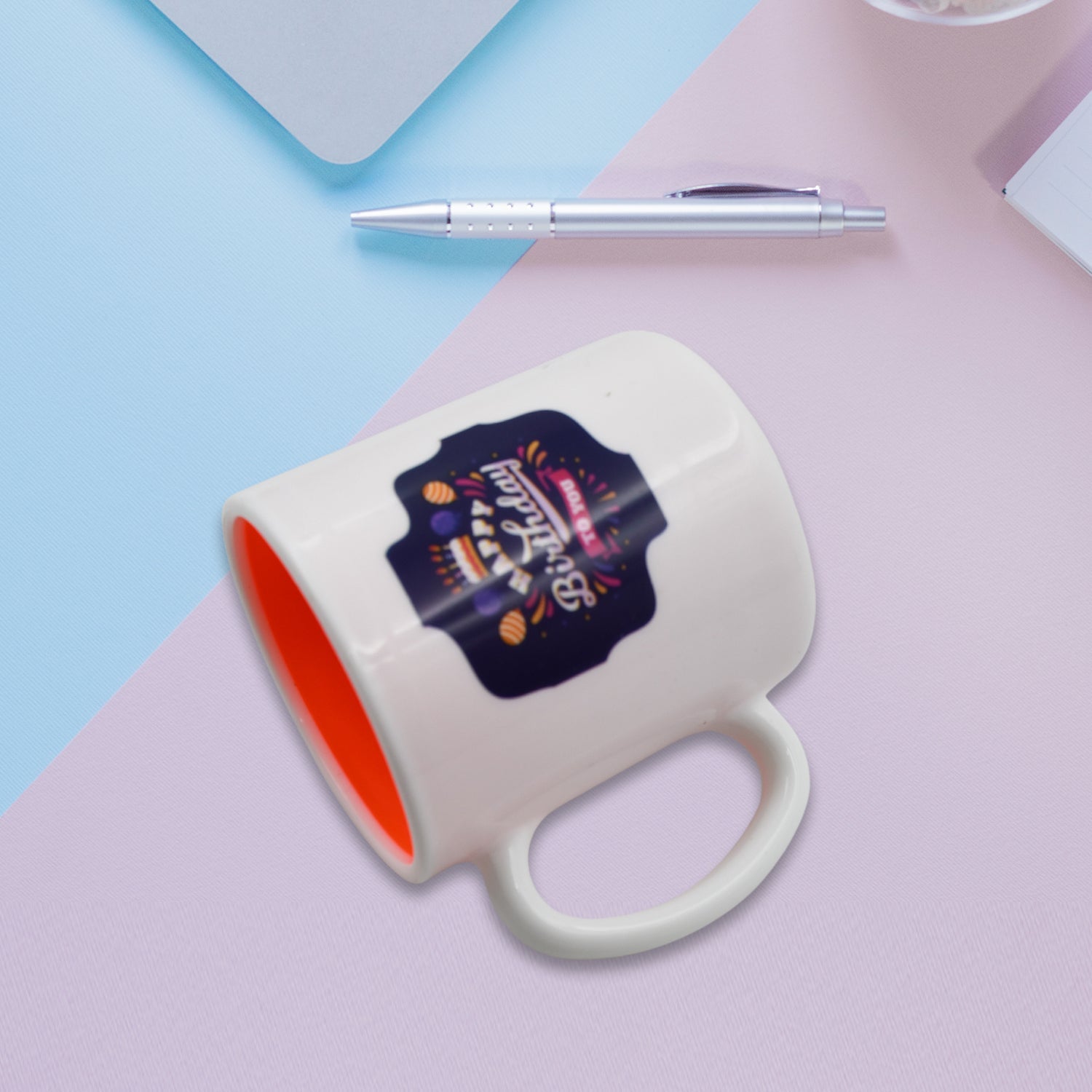 Mix Design & Color Coffee Mug With Spoon and box packing, Design Coffee Mug Used for Drinking and Taking Coffees and Some Other Beverages in All Kinds of Places (1 pc) - Springkart 