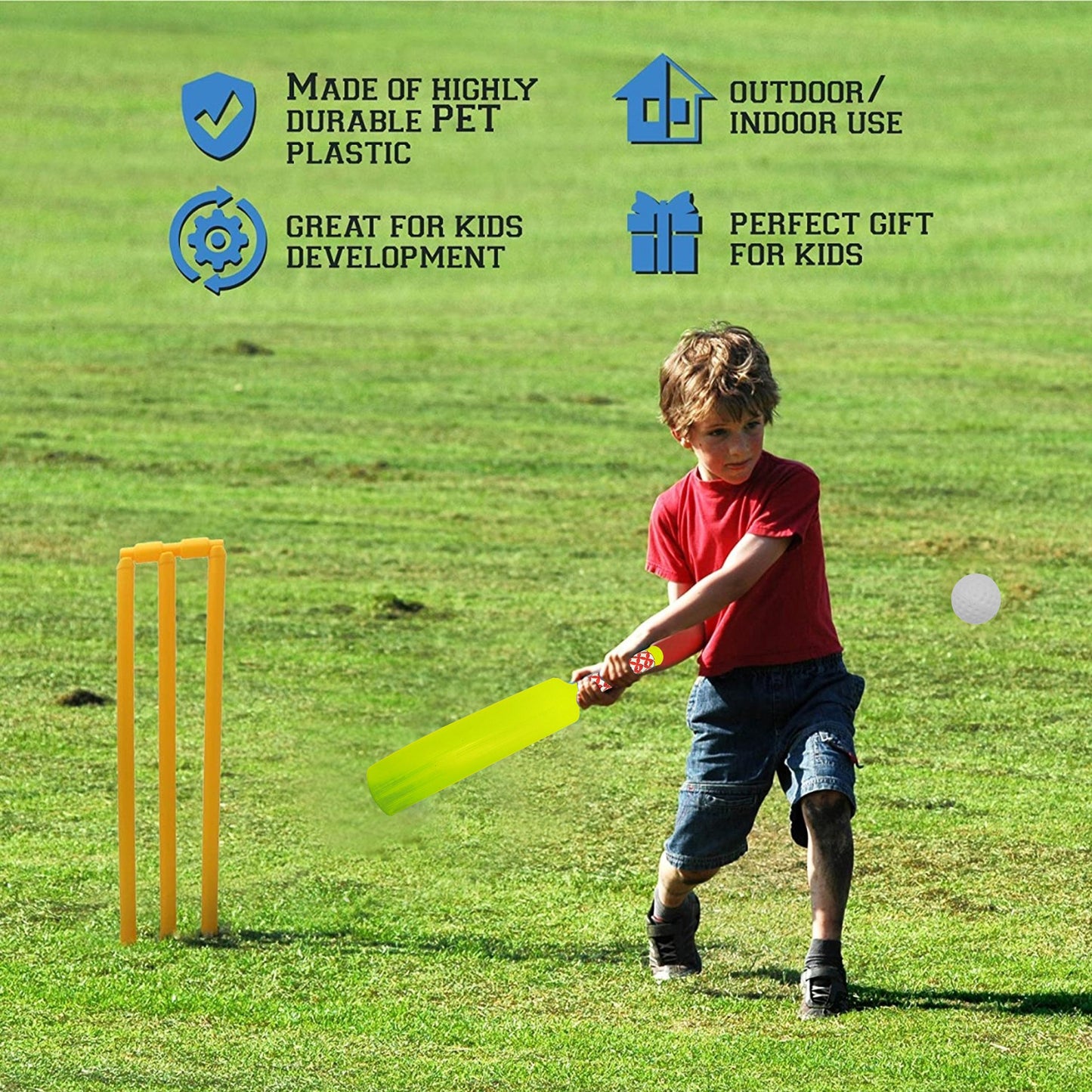 Plastic Cricket Bat Ball Set for Boys and Girls - Springkart 
