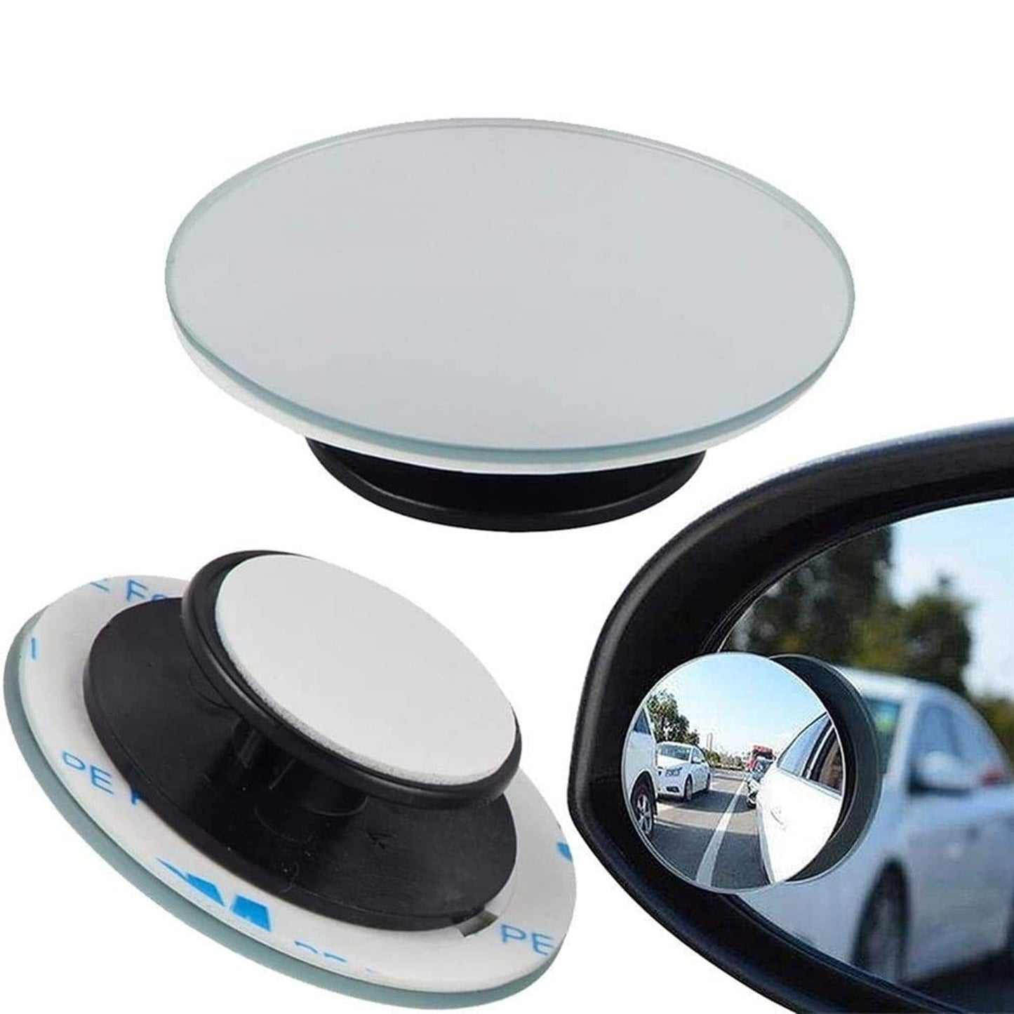 Round convex rear view mirror for blind spots, pack of 2