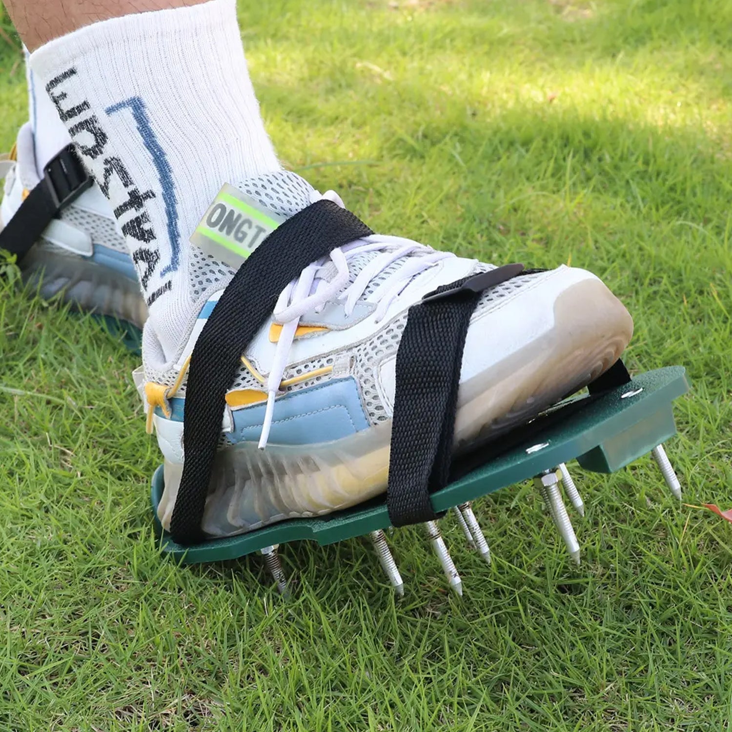 Lawn Aerator Sandals, Garden Grass Aerator Spiked Sandals Green Studded Shoes for Yard Patio Garden Excavation - Springkart 
