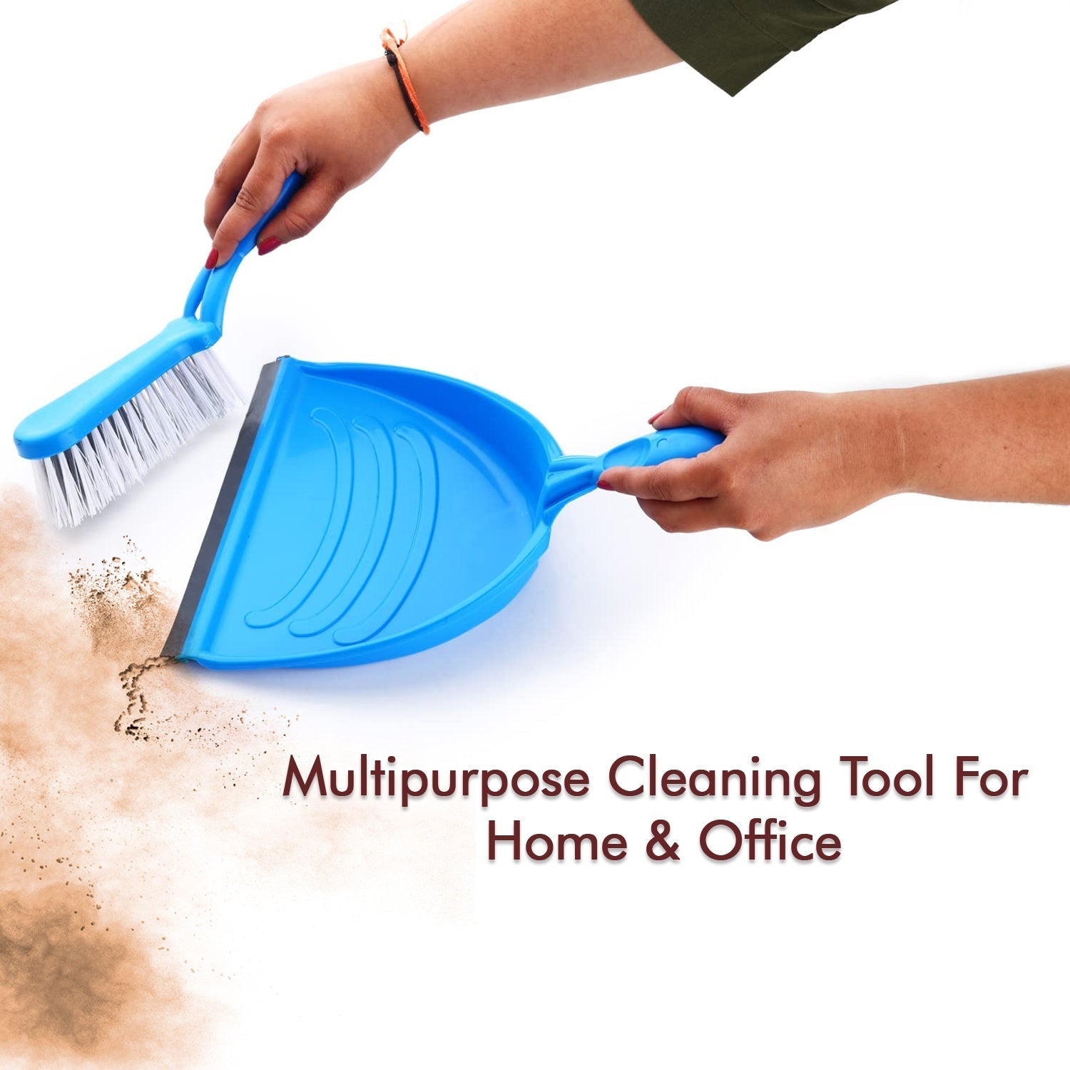 Dustpan Set with Brush, Dust Collector Pan with Long Handle, Supadi, Multipurpose Dust Collector Cleaning Utensil Flat Scoop Handheld Sweeping Up and Carrying Container - Springkart 