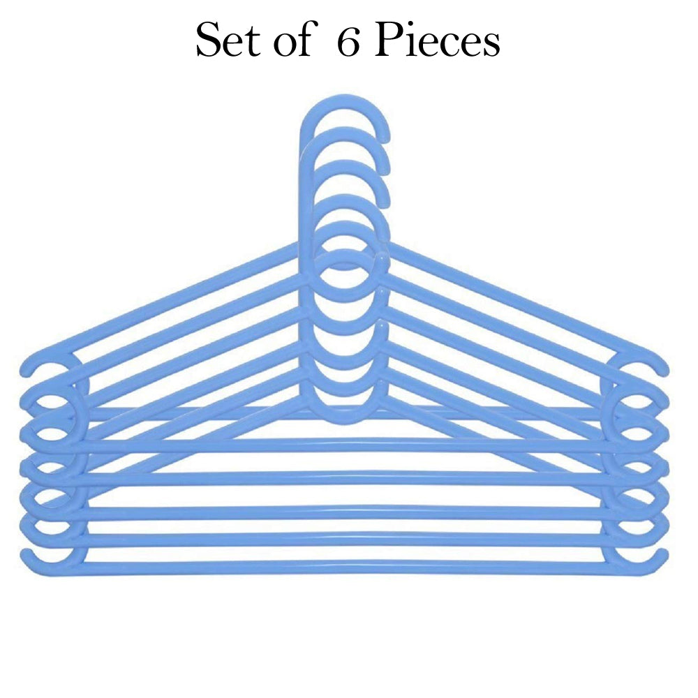 Plastic Clothes Hanger (Set of 6 Pieces) - Springkart 