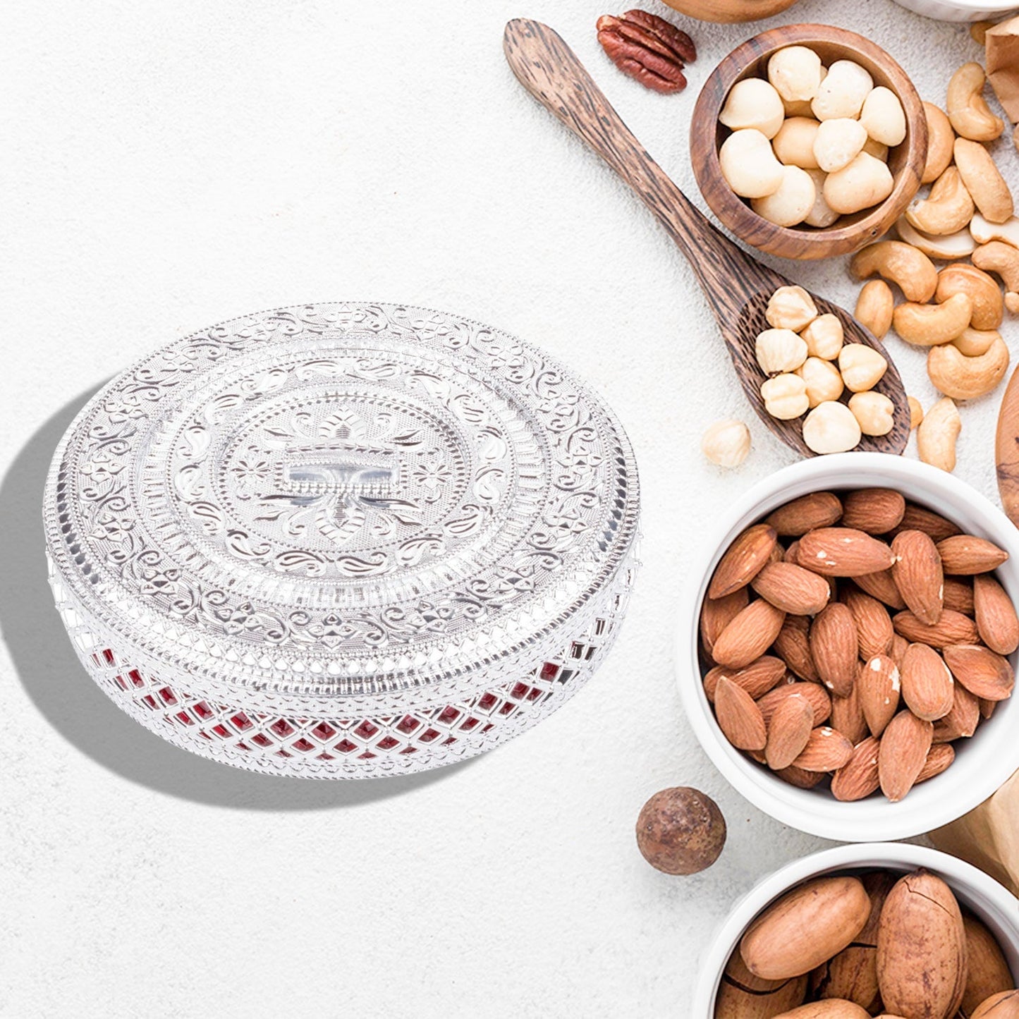 Round Box, Dry Fruit Box For Kitchen Storage Home Decor - Springkart 