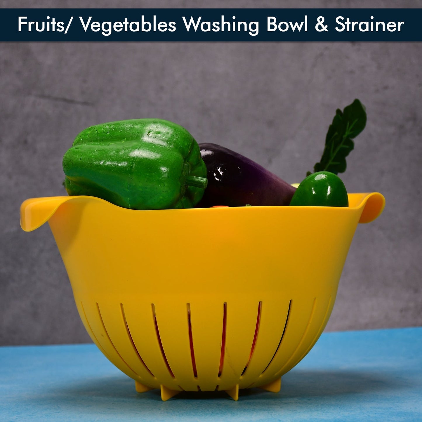 Plastic Fruits Vegetable Noodles Pasta Washing Bowl & Strainer - Springkart 