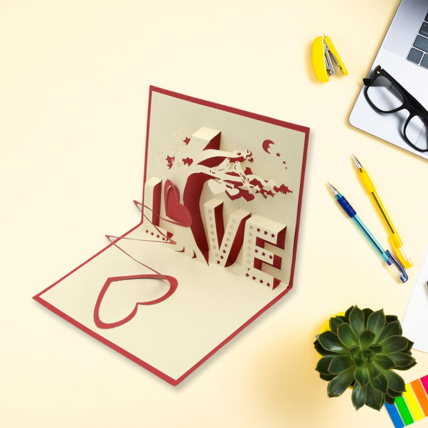 3D Paper Wish Card High Quality Paper Card All Design Card Good Wishing Card (Birthday , Valentine , love , Christmas Card) (1Pc ) - Springkart 