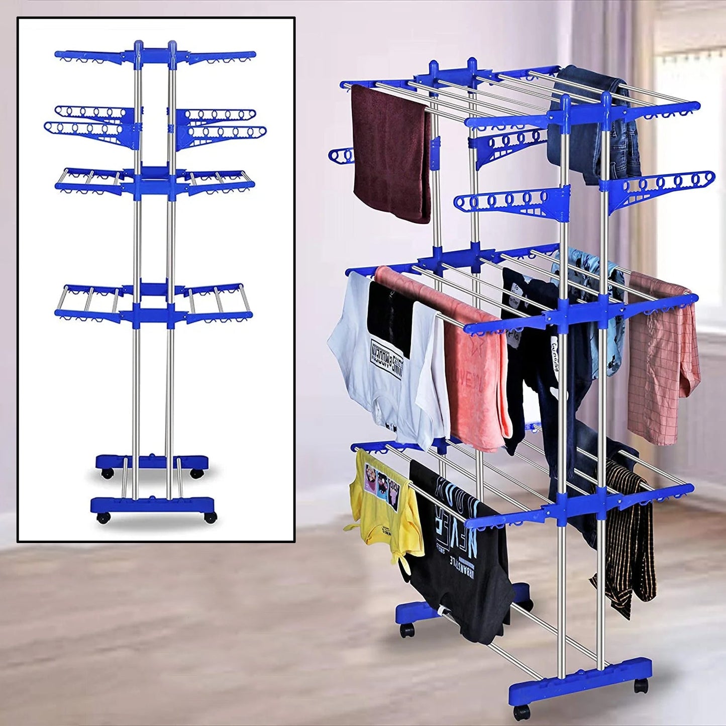 Stainless Steel Cloth Drying Stand - Springkart 