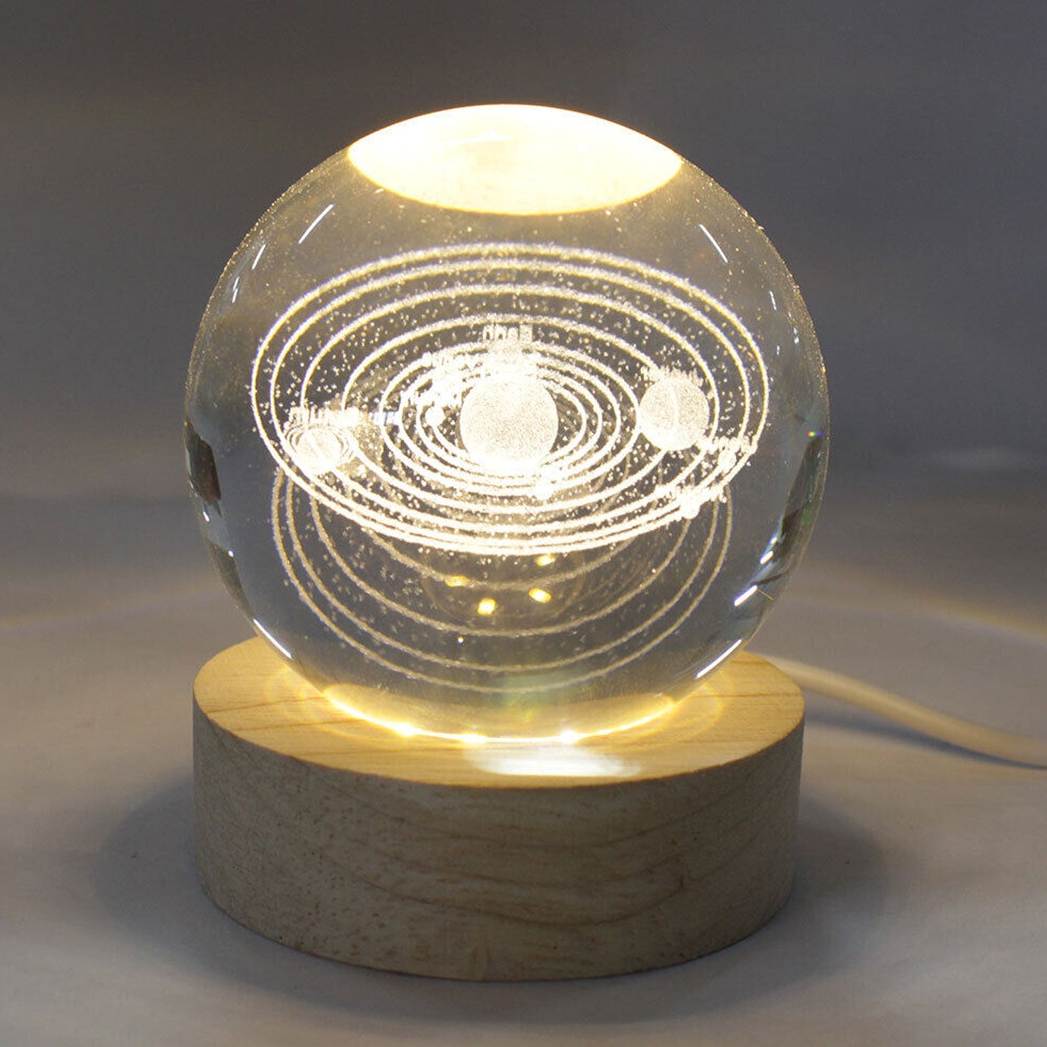 3D Astronomy Night Lamp Crystal Ball lamps With Base (1 Pc) - Springkart 