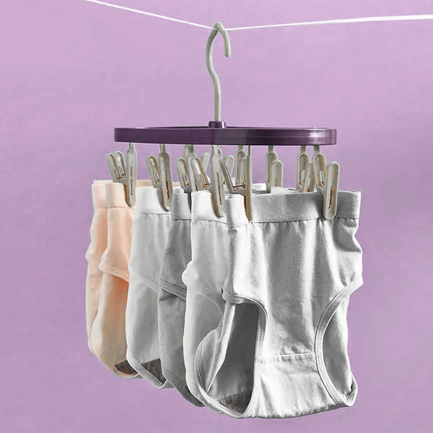 CLOTHESPIN RACK LAUNDRY DRYING RACK, CLOTHES HANGERS WITH 8 CLIPS, CLIP HANGER DRIP HANGER FOR DRYING UNDERWEAR, BABY CLOTHES, SOCKS, BRAS, TOWEL, CLOTH DIAPERS, GLOVE - Springkart 