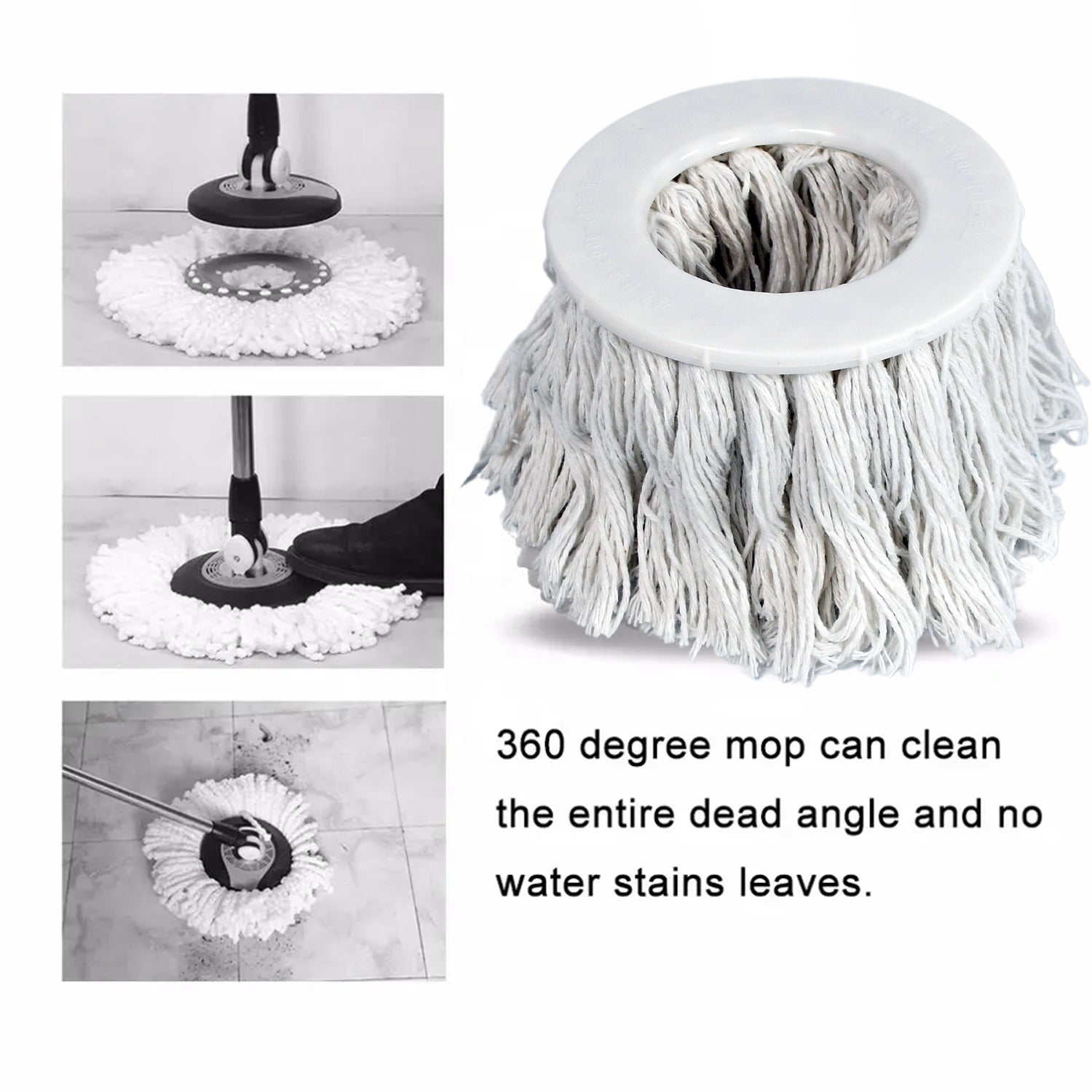 Microfiber Spin Mop Replacement Head Round Shape Standard Size Spin mop Refills For All Type Mop Use - Springkart 