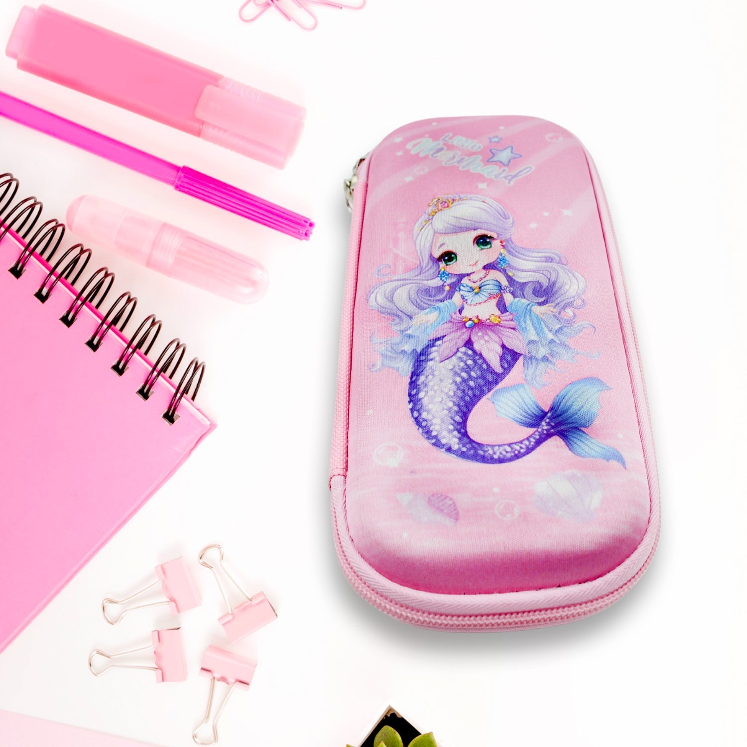 Pencil Case for Girls, Cute Pencil Case for Kids, Storage Pouch Large Capacity with Compartment & Zipper & Unicorn Ornaments, Toddler School Supply Organizer for Students, Stationery Box Pouch (1 Pc / 23x10 Cm) - Springkart 