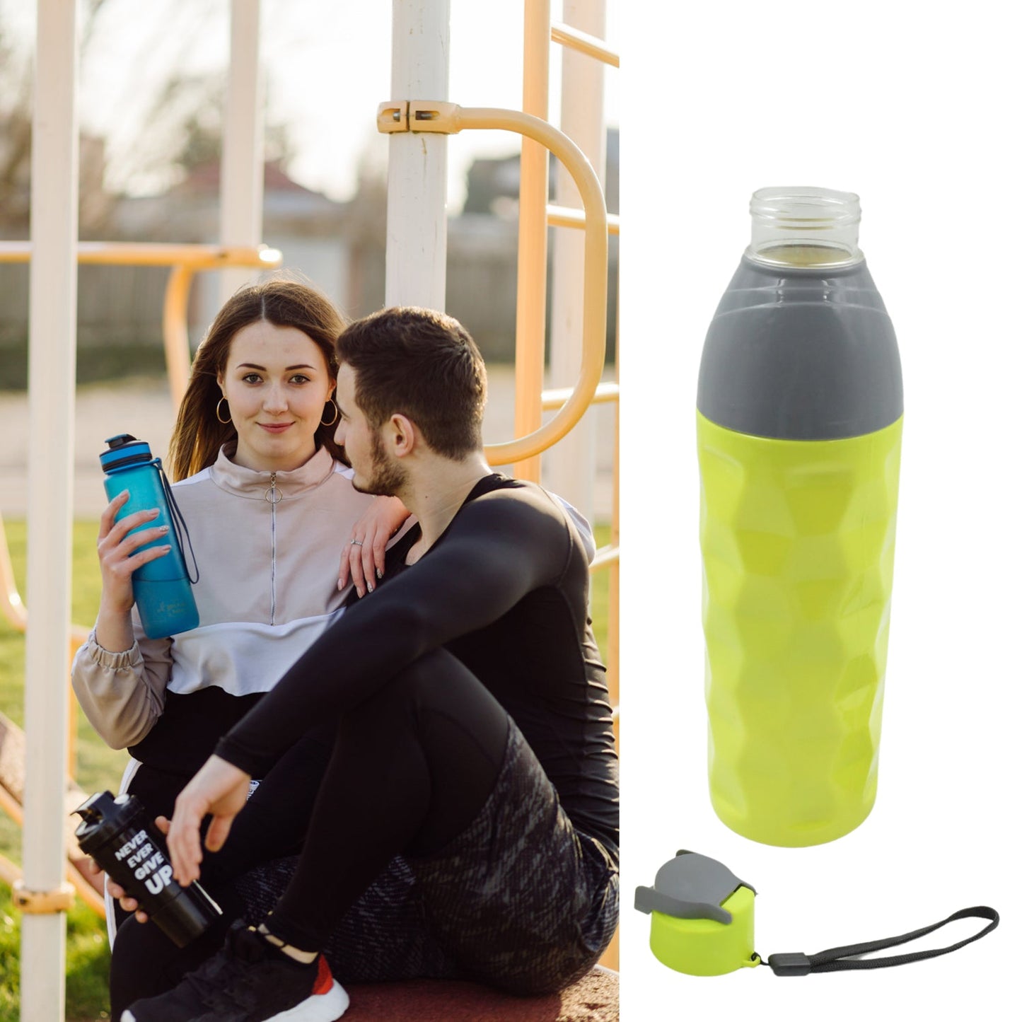 Insulated Sports Water Bottle with Dori (1.8L): Leakproof & BPA-Free (Mix Color) - Springkart 