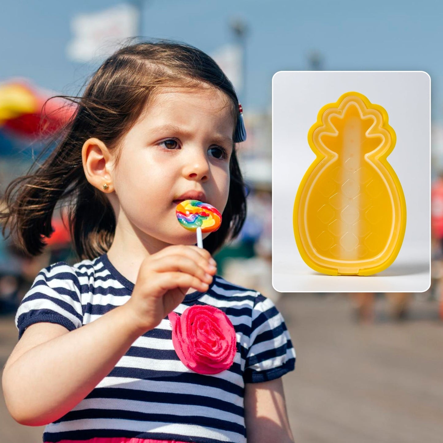 Pineapple Shape Popsicle Molds - Durable Silicone Ice Candy Cream Mould, DIY Ice Pop Kitchen Tool - Springkart 