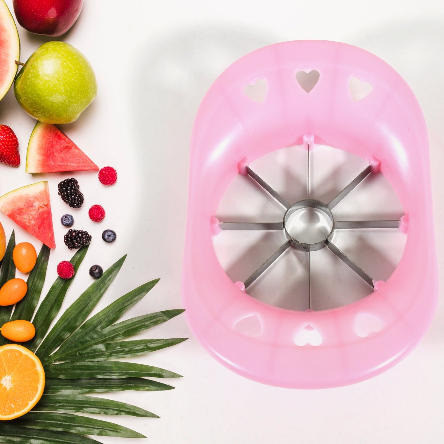Multi Purpose Fruit Slicer Apple Cutter Regular With 8 Stainless Steel Blades Apple Slicer (1 Pc) - Springkart 